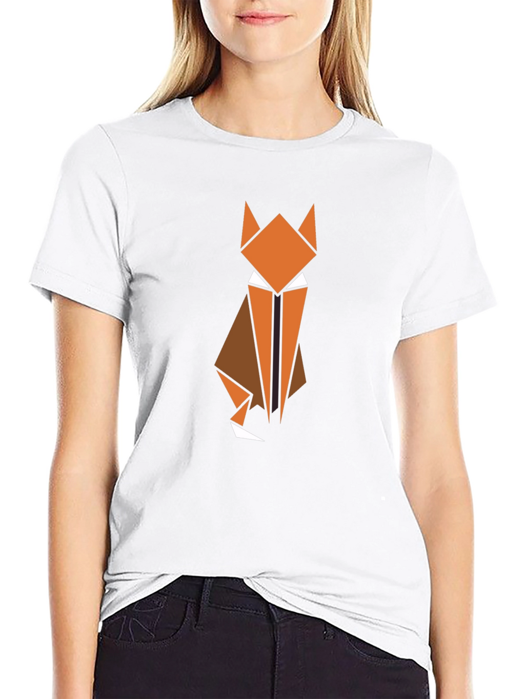 Geometric Fox Graphic Tee - Modern Animal Design