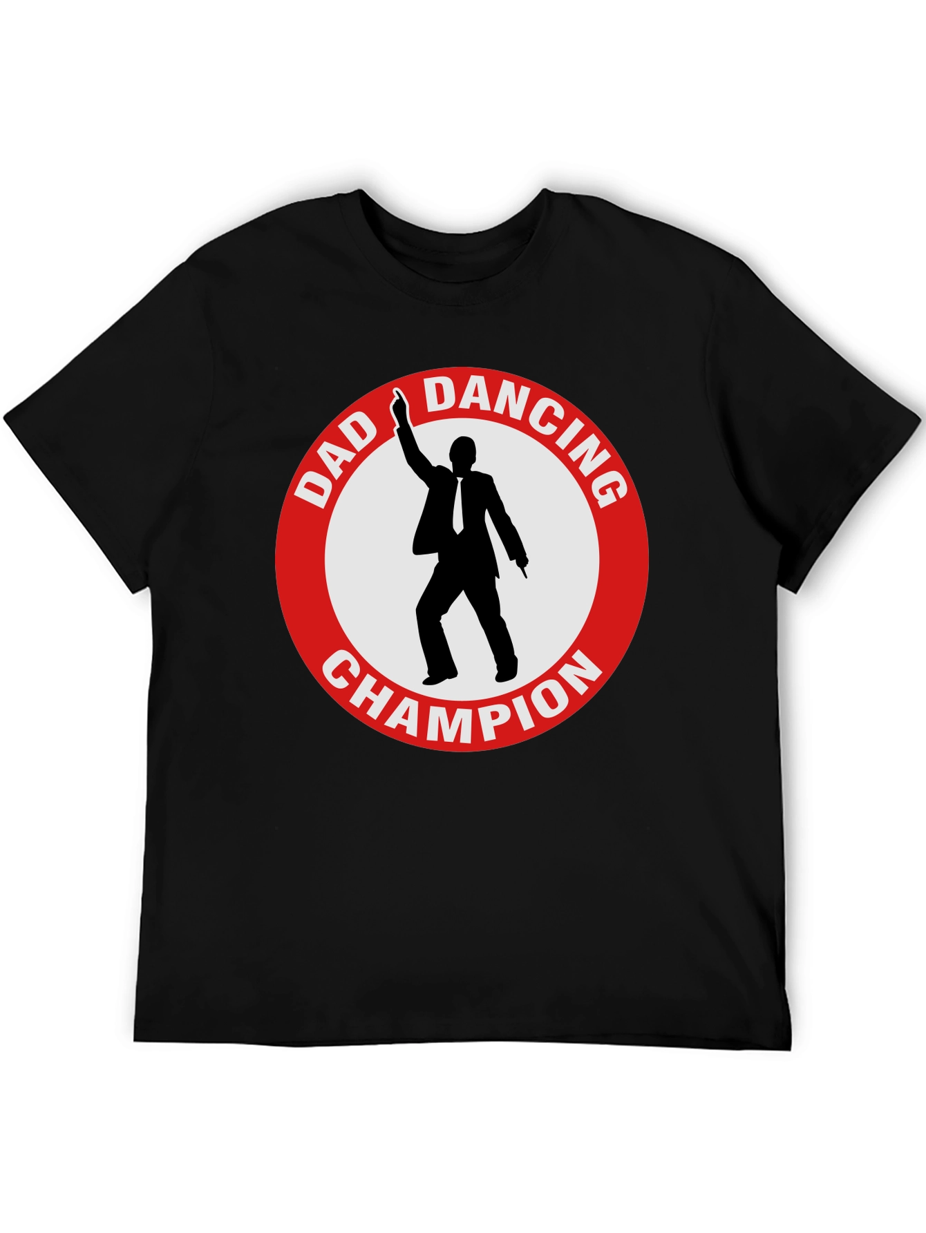 Dad Dancing Champion T-Shirt - Black Cotton Tee