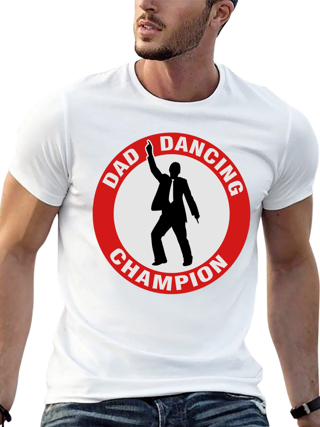 Dad Dancing Champion T-Shirt - Black Cotton Tee