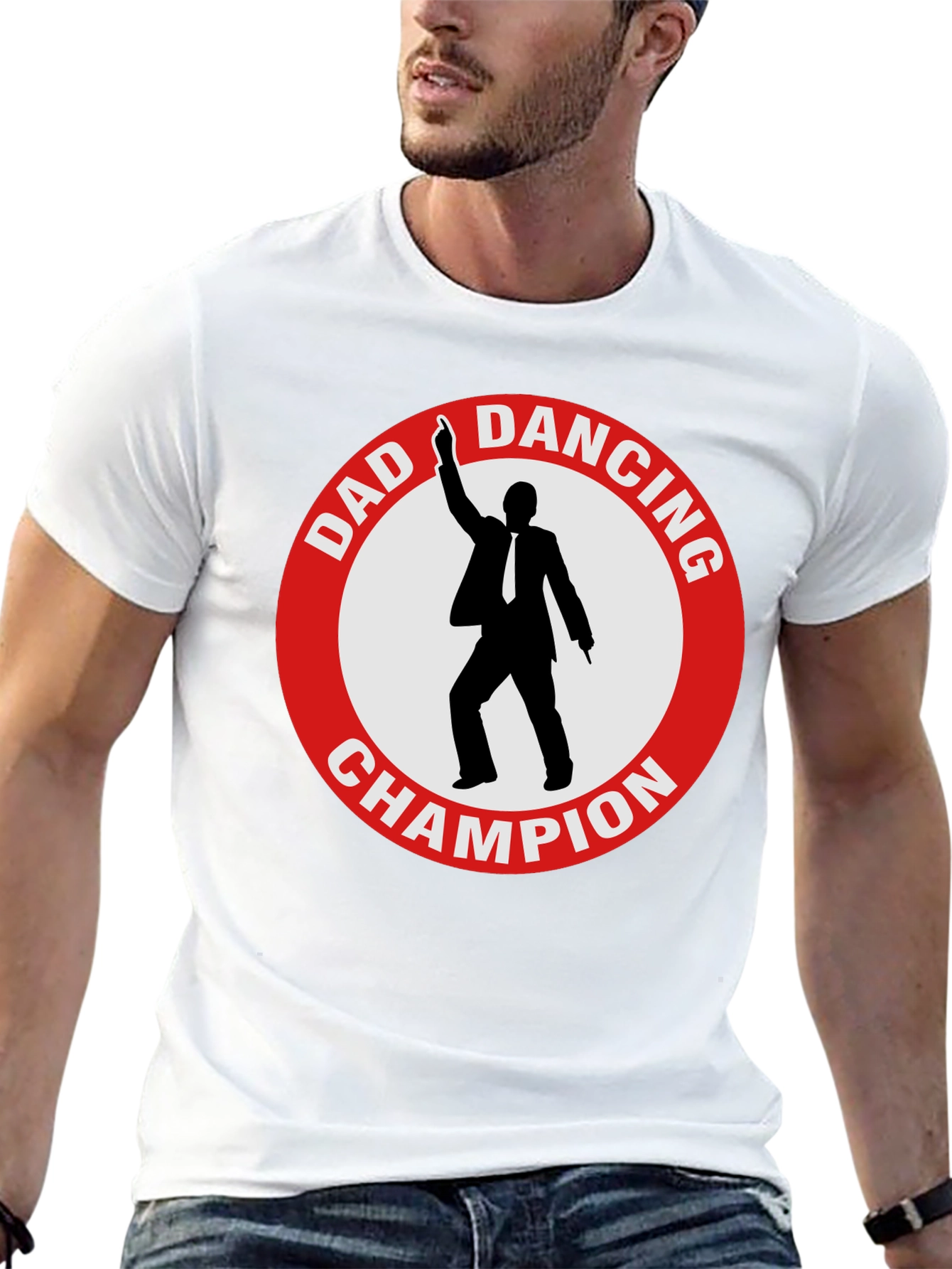 Dad Dancing Champion T-Shirt - Black Cotton Tee