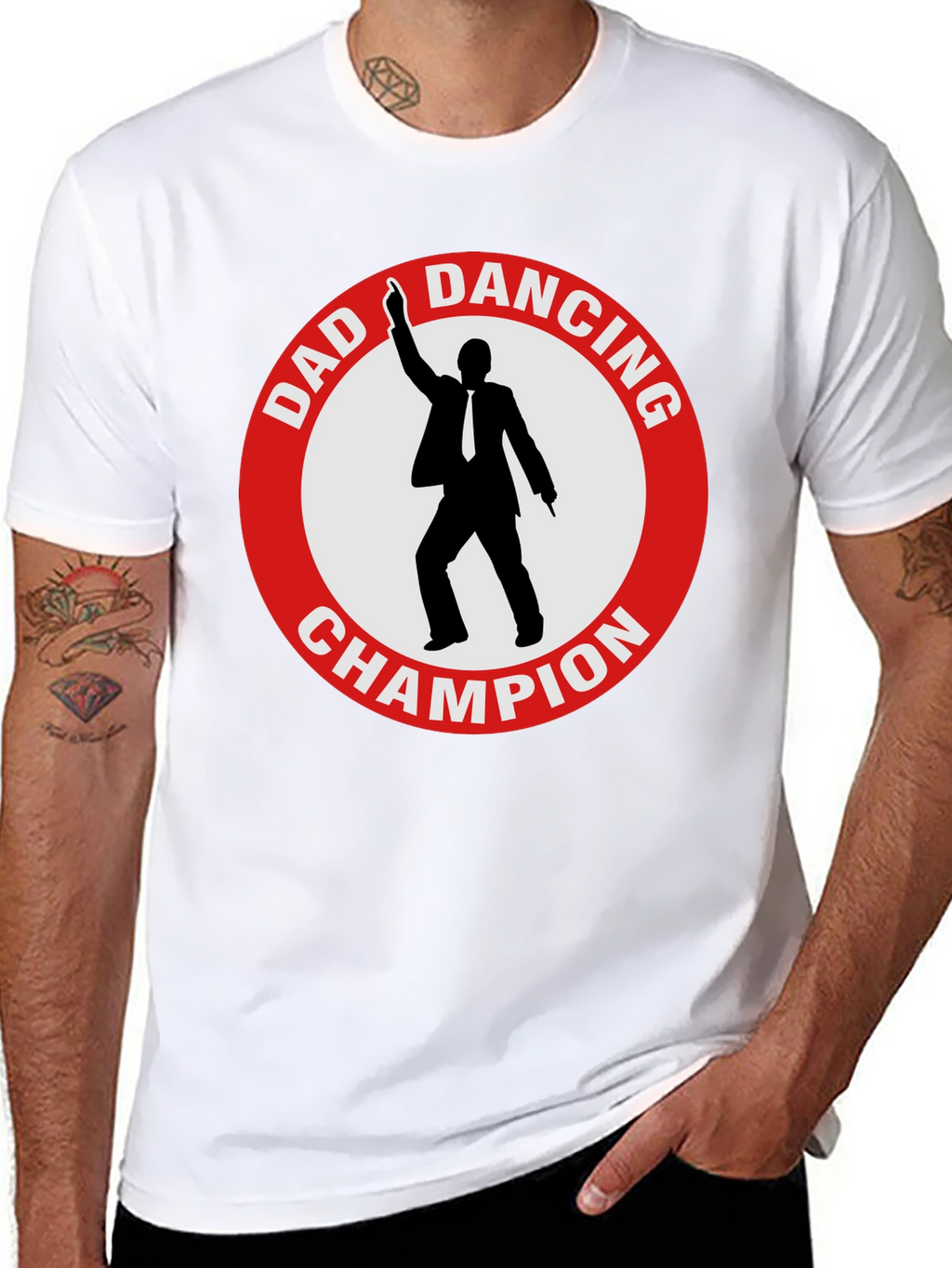 Dad Dancing Champion T-Shirt - Black Cotton Tee