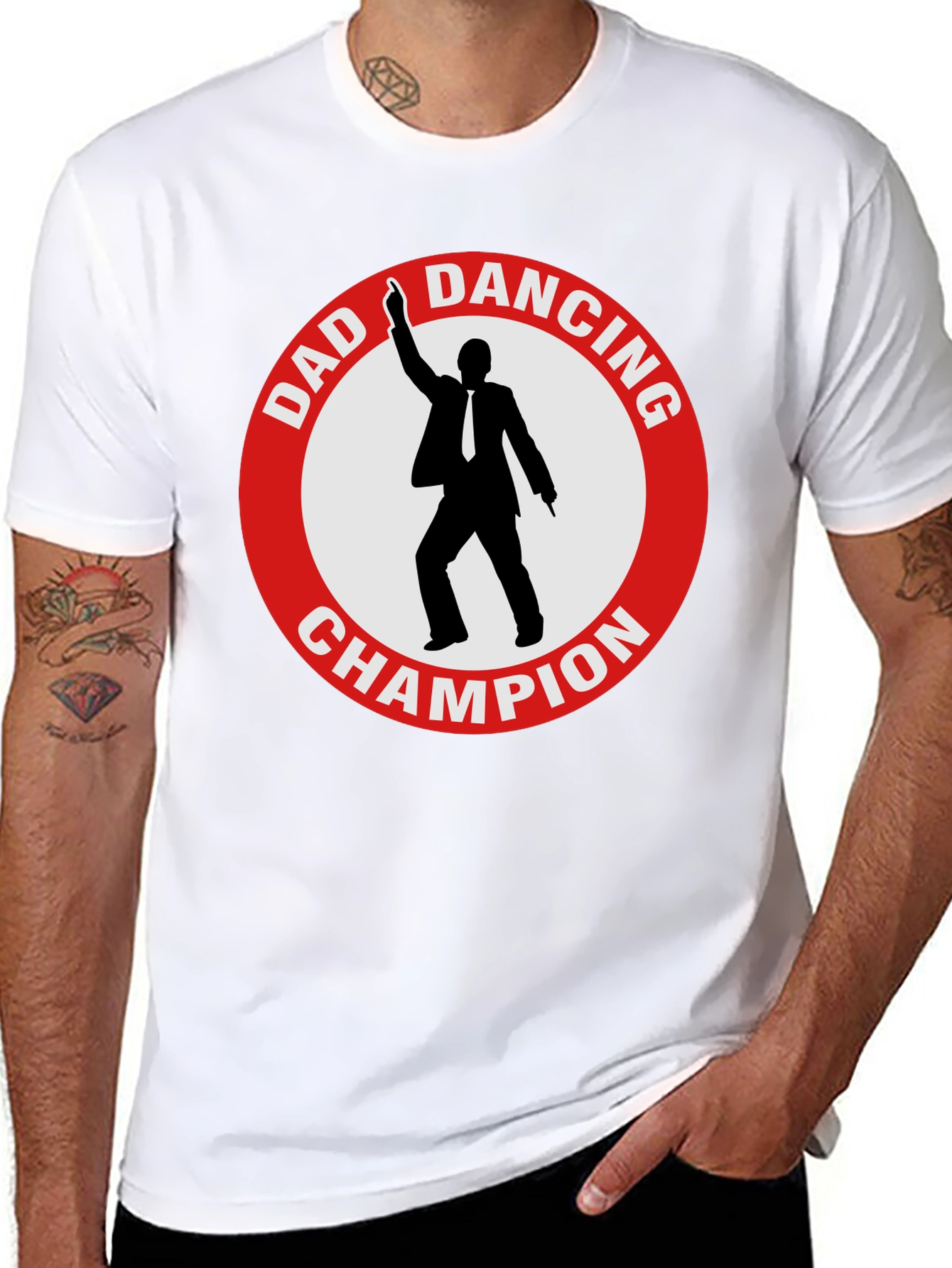 Dad Dancing Champion T-Shirt - Black Cotton Tee