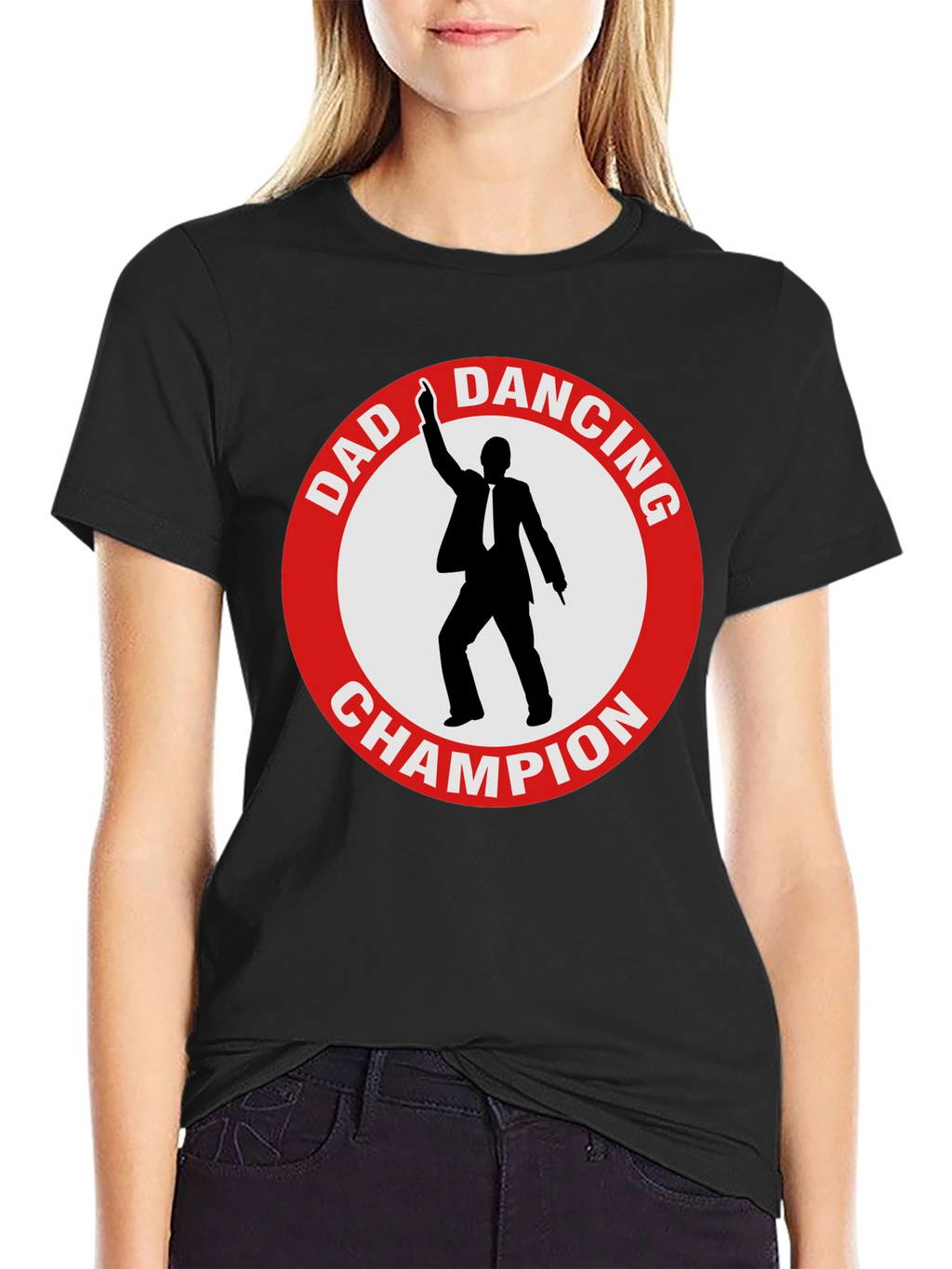 Dad Dancing Champion T-Shirt - Black Cotton Tee
