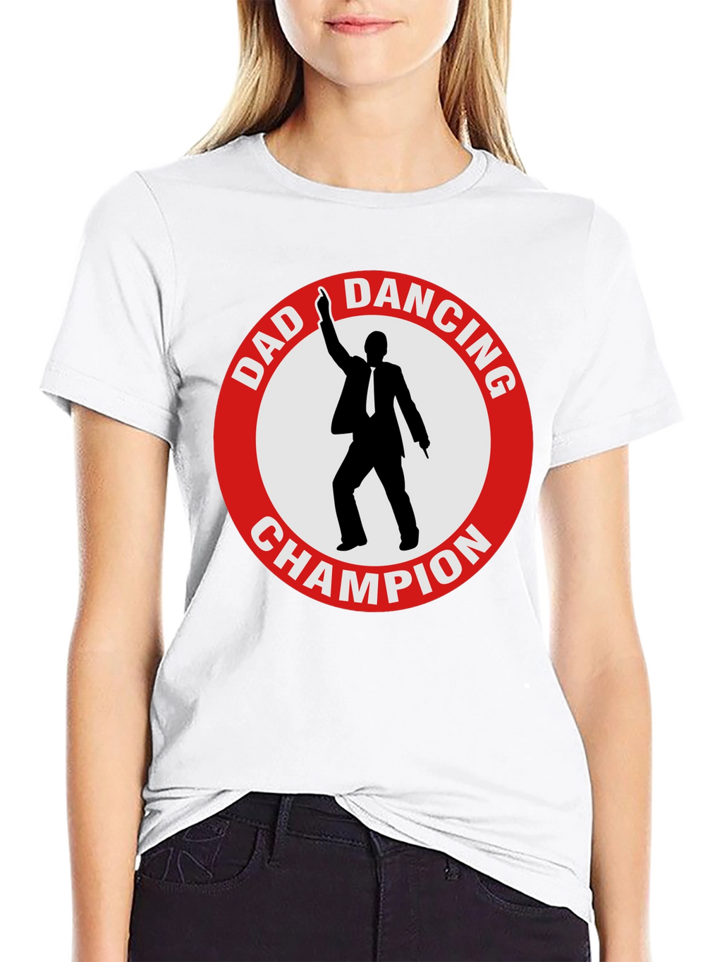 Dad Dancing Champion T-Shirt - Black Cotton Tee