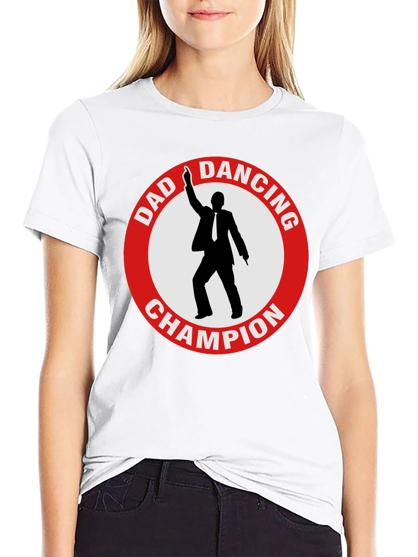 Dad Dancing Champion T-Shirt - Black Cotton Tee