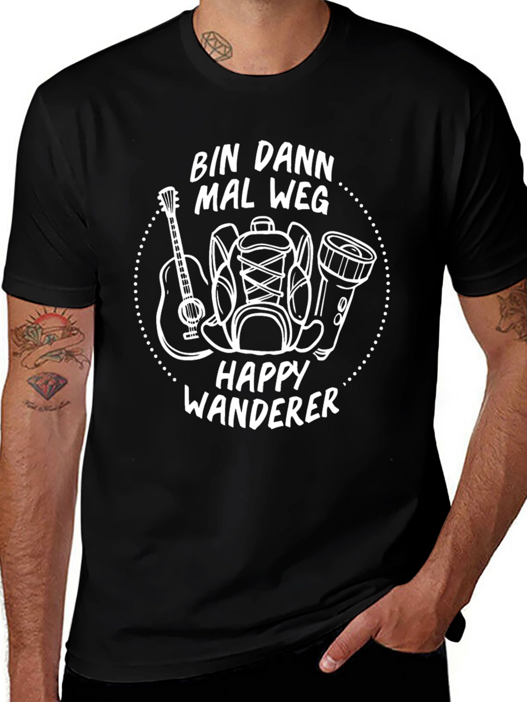 Happy Wanderer Black T-Shirt