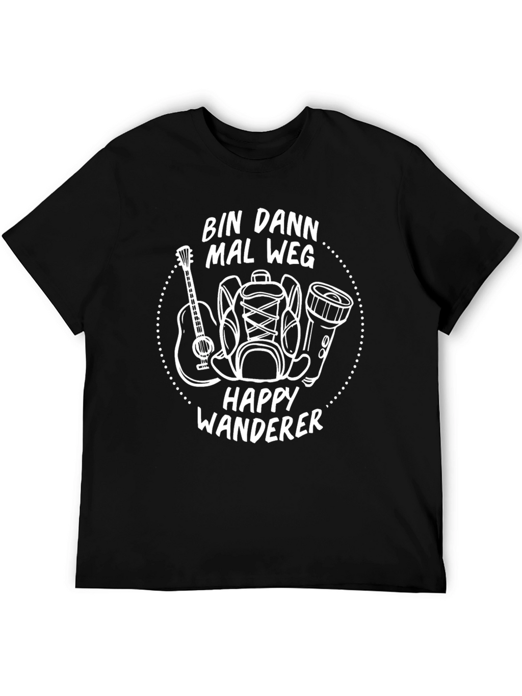 Happy Wanderer Black T-Shirt