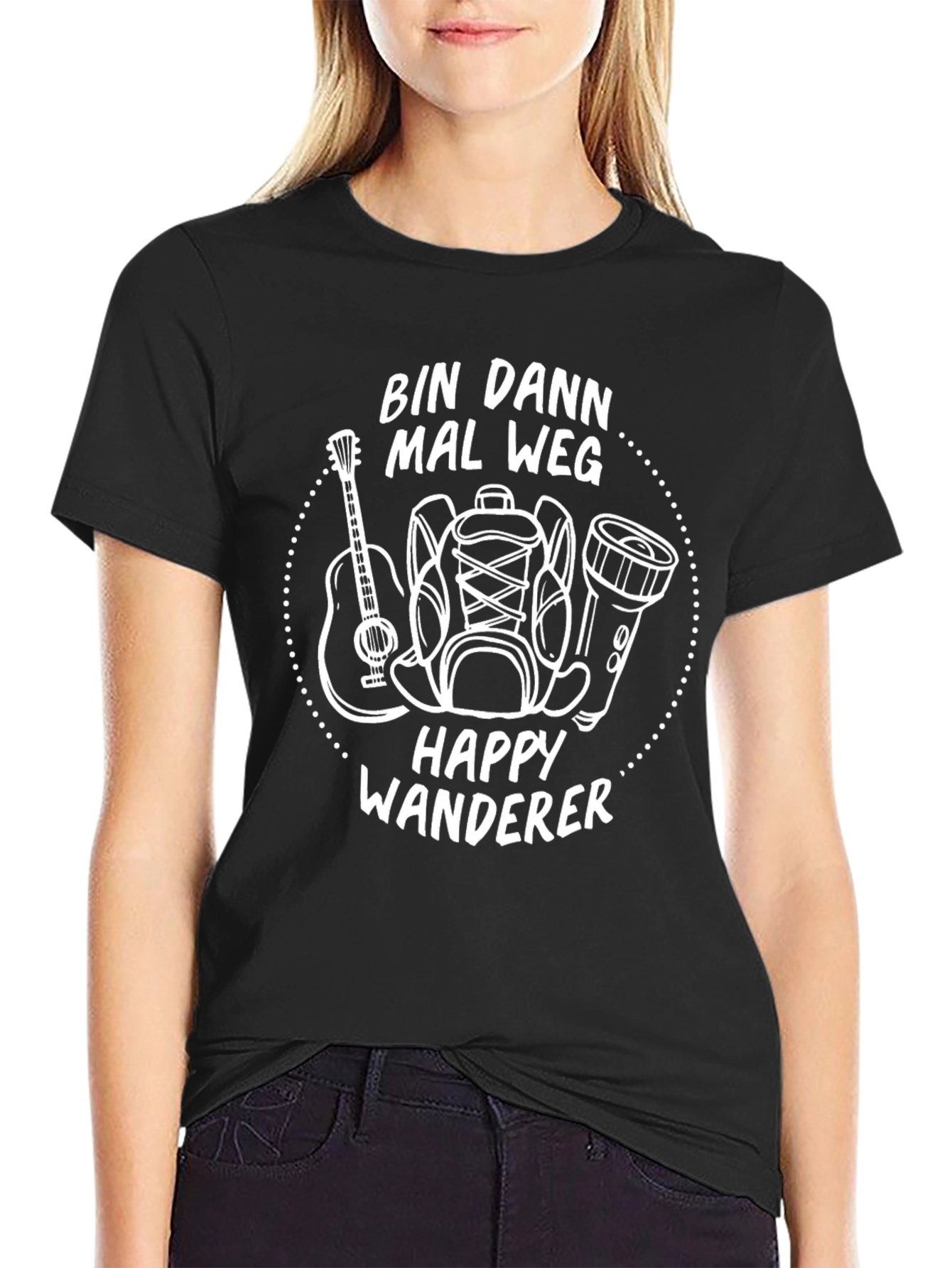 Happy Wanderer Black T-Shirt