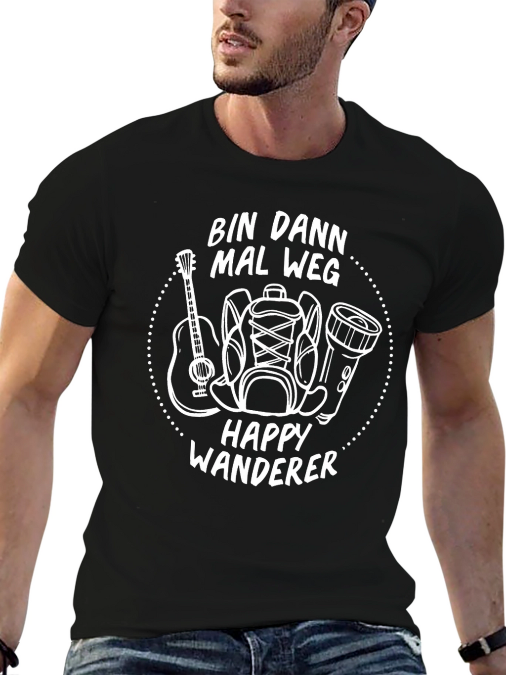 Happy Wanderer Black T-Shirt