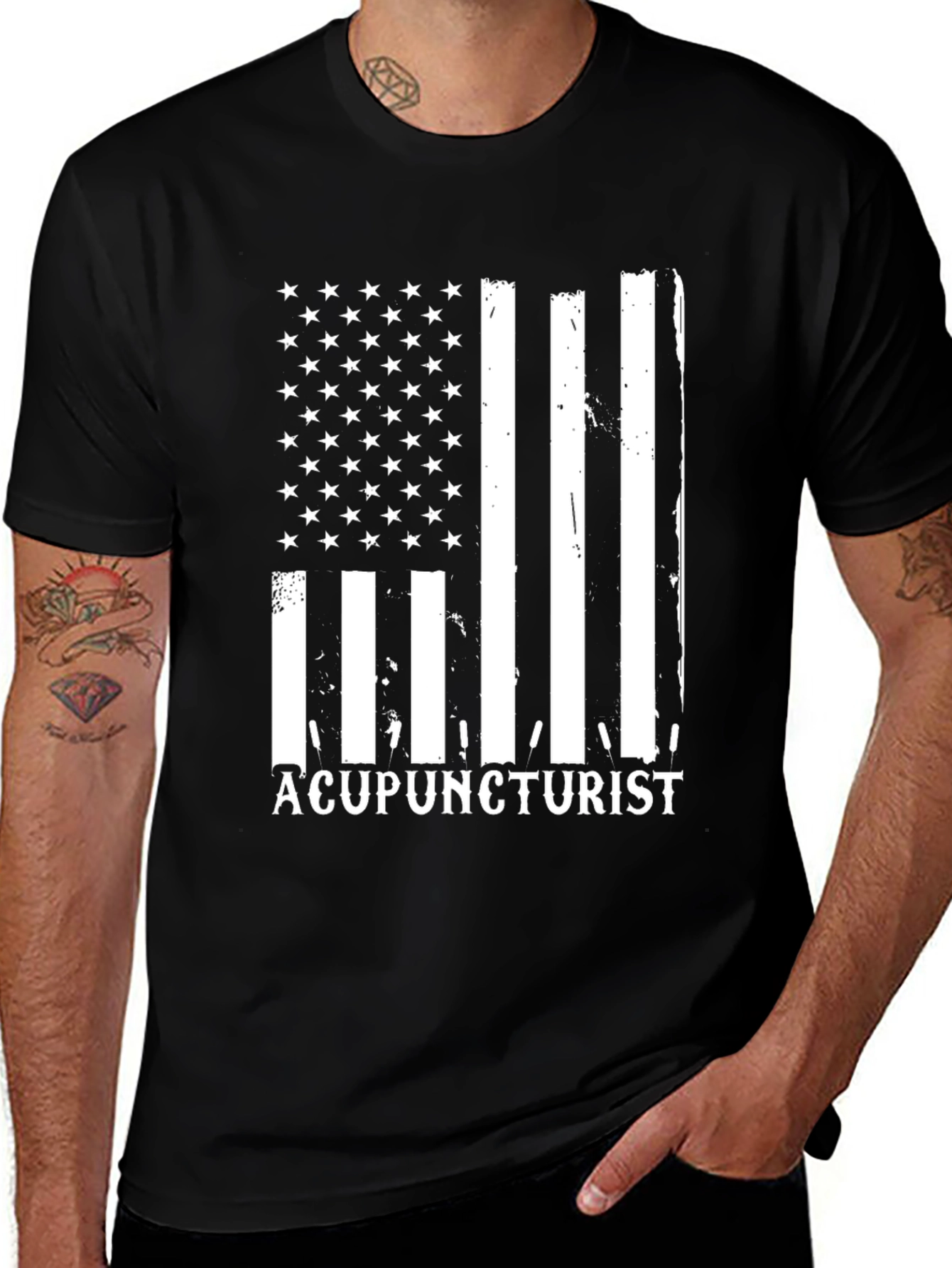 Acupuncturist American Flag T-Shirt