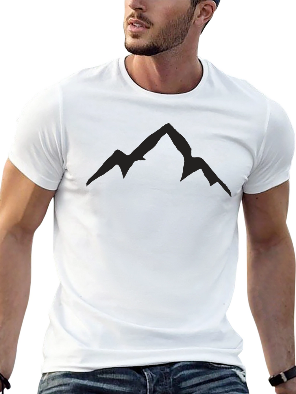Mens Black Mountain Peak Graphic Tee