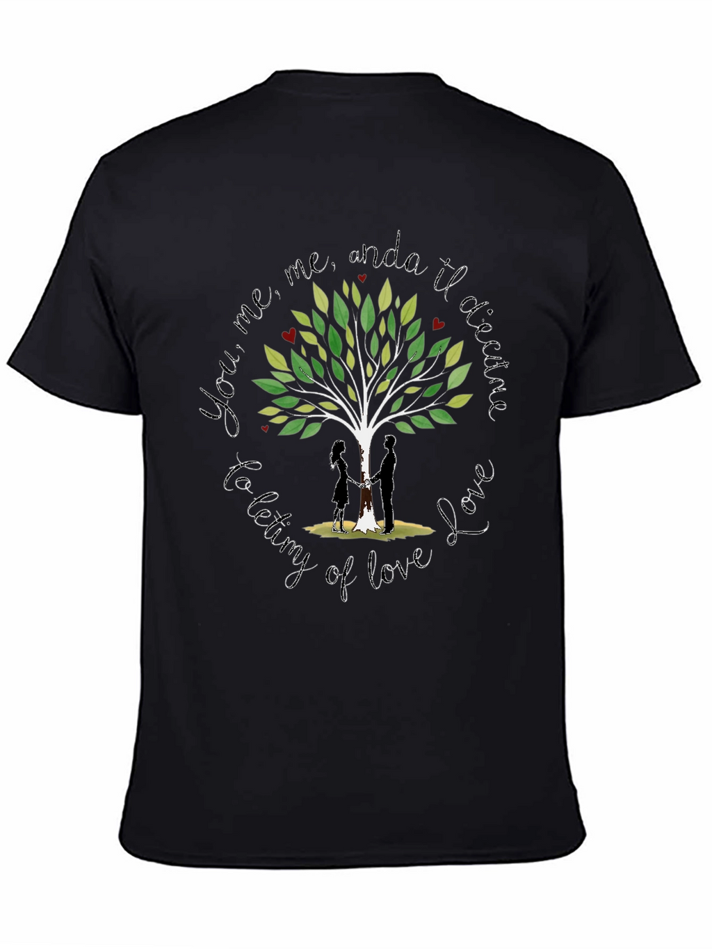 Romantic Tree of Love Graphic T-Shirt