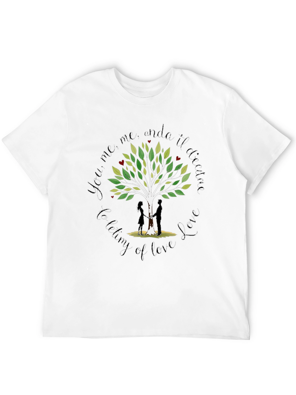 Romantic Tree of Love Graphic T-Shirt