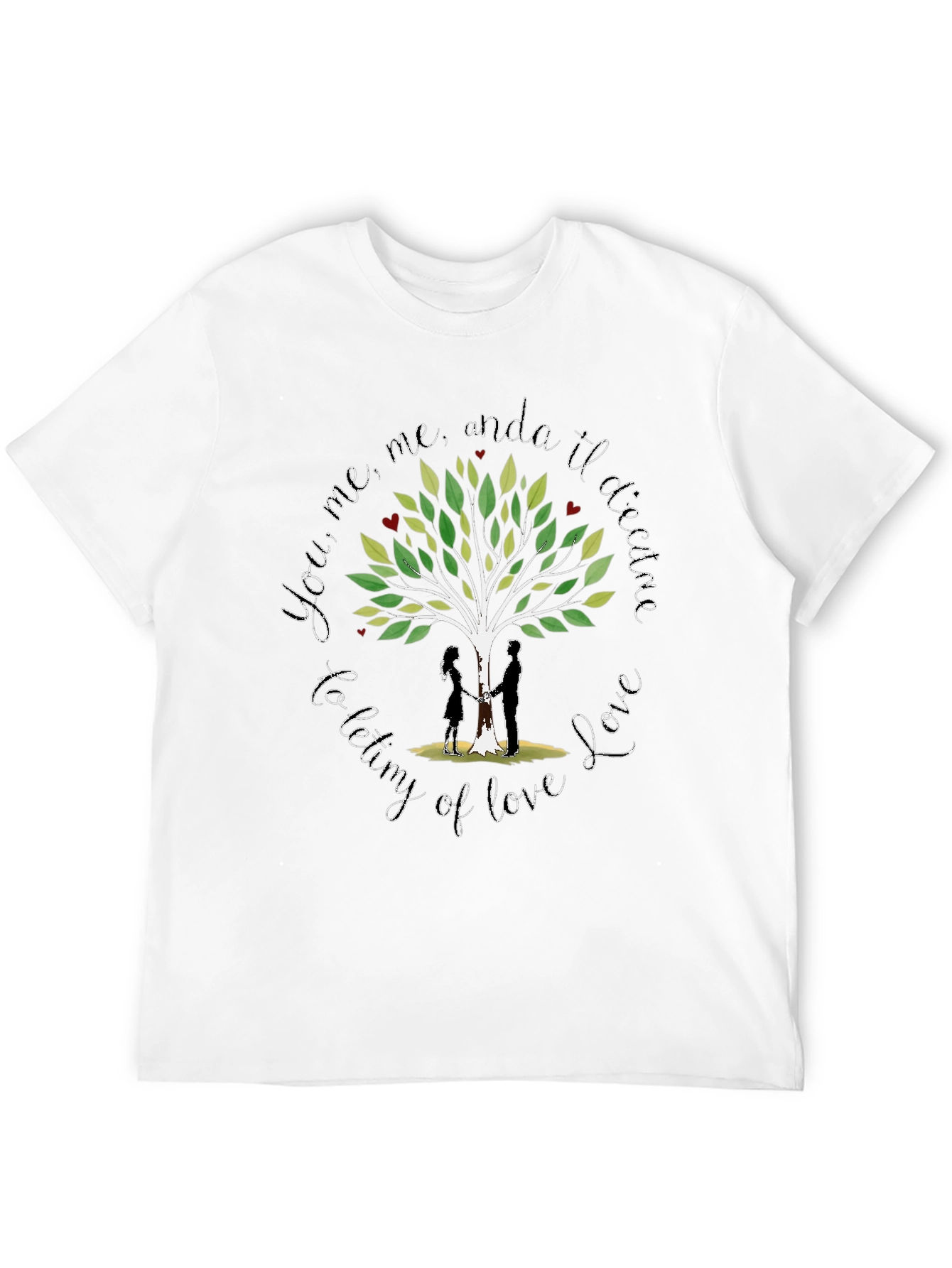 Romantic Tree of Love Graphic T-Shirt