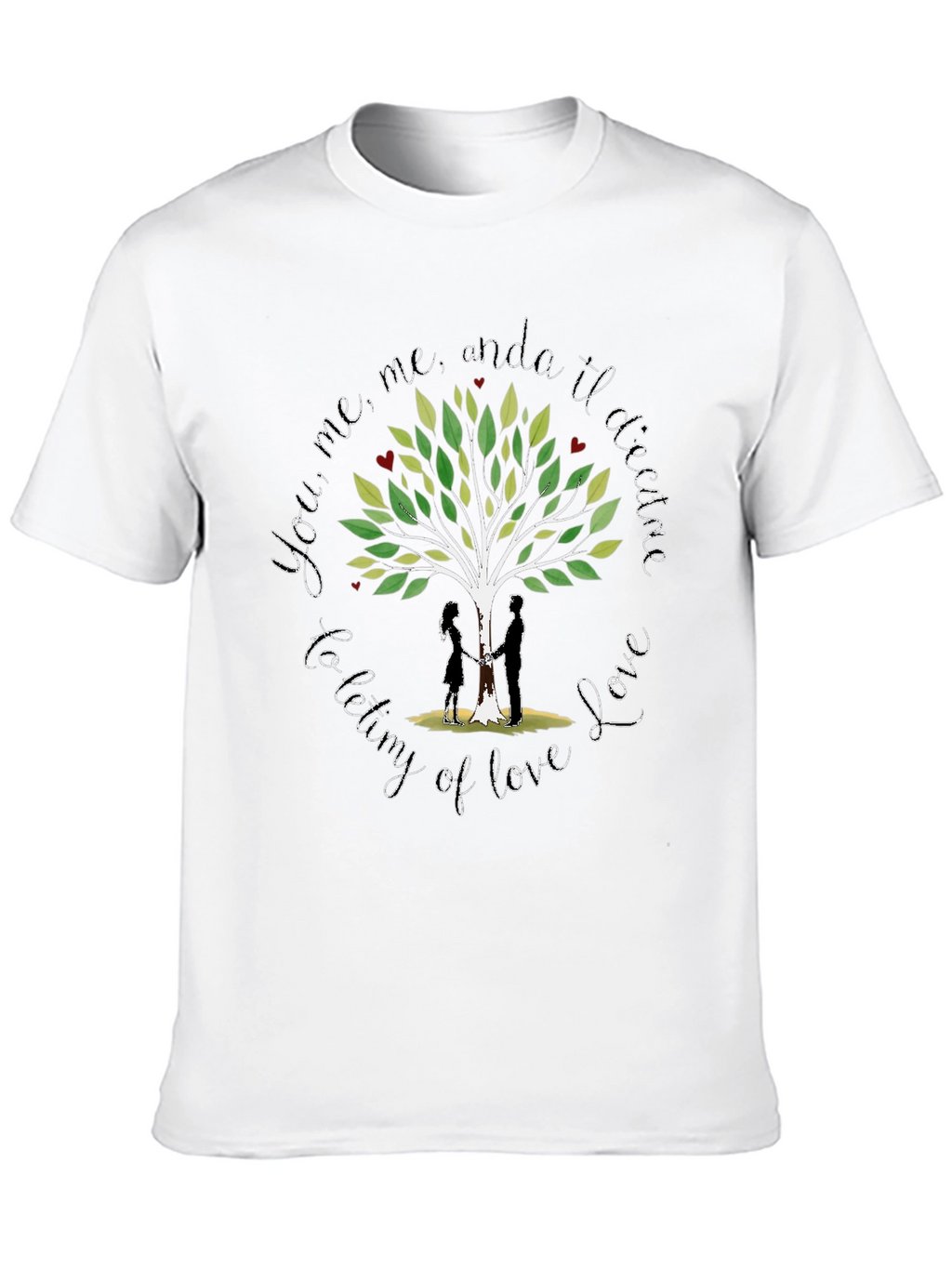 Romantic Tree of Love Graphic T-Shirt