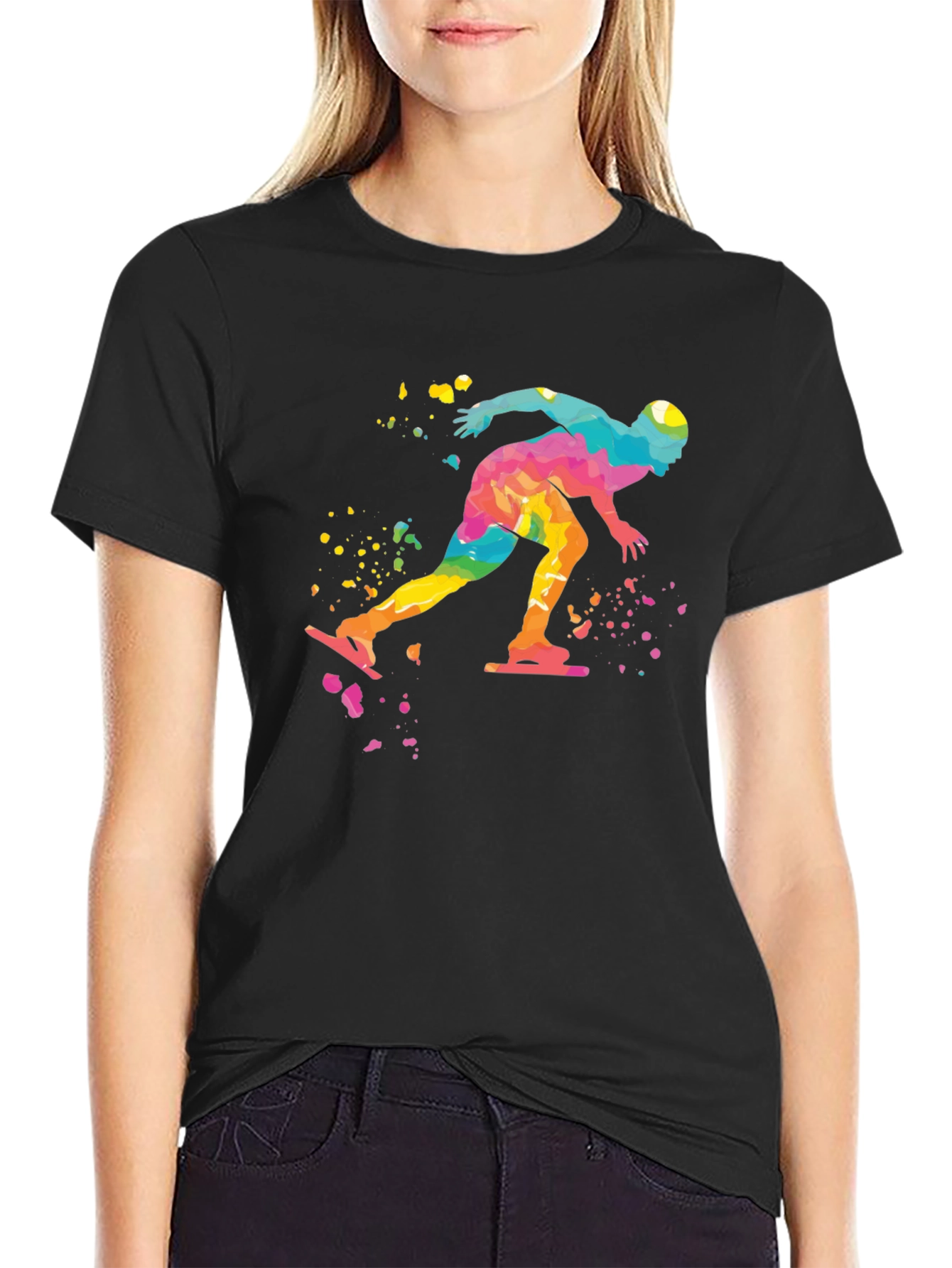 Speed Skater Watercolor Graphic Tee