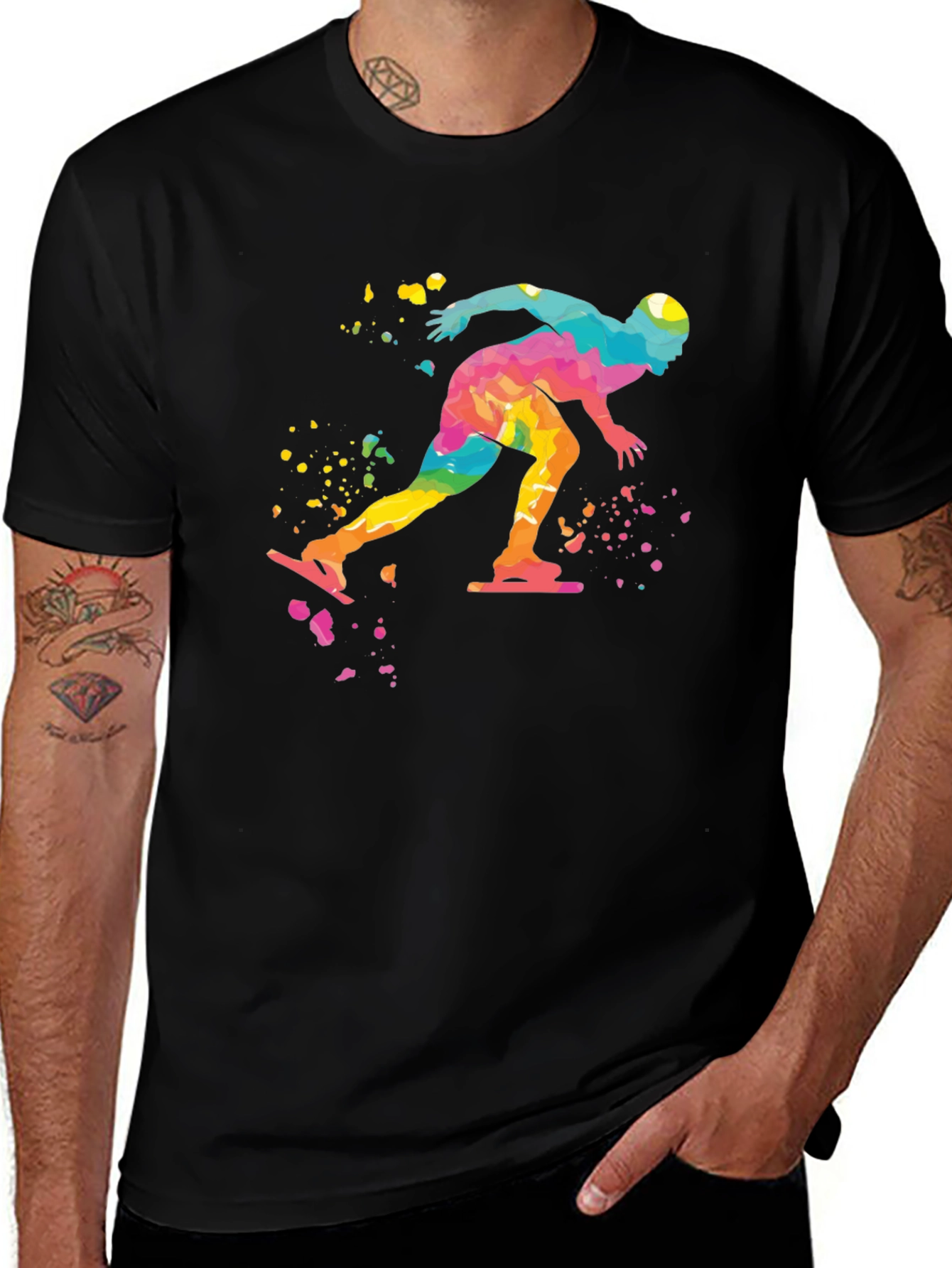 Speed Skater Watercolor Graphic Tee