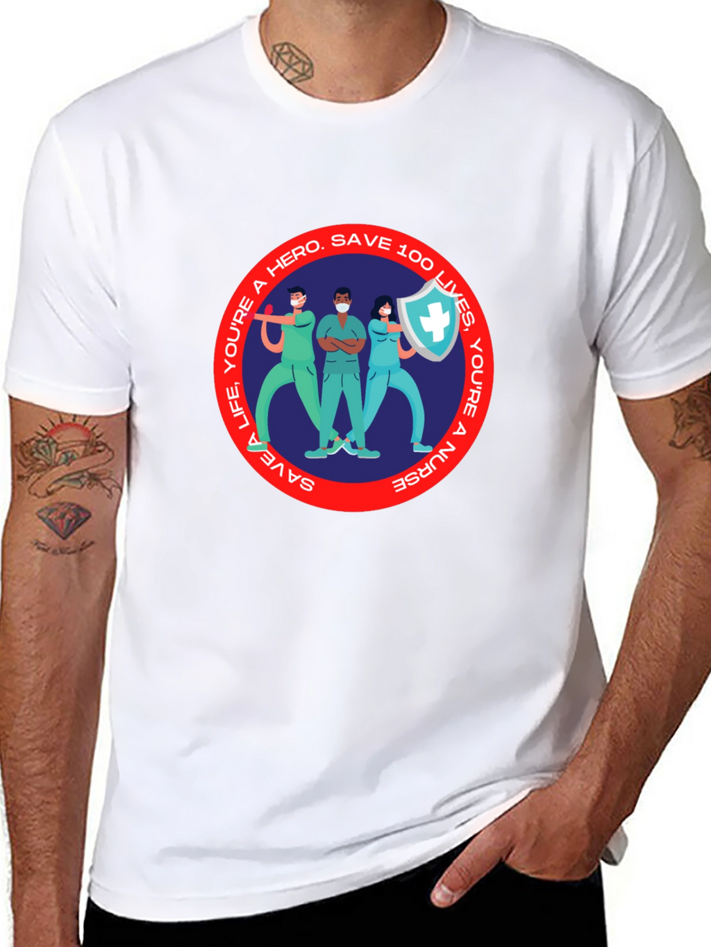 Hero Nurse T-Shirt - Save 100 Lives