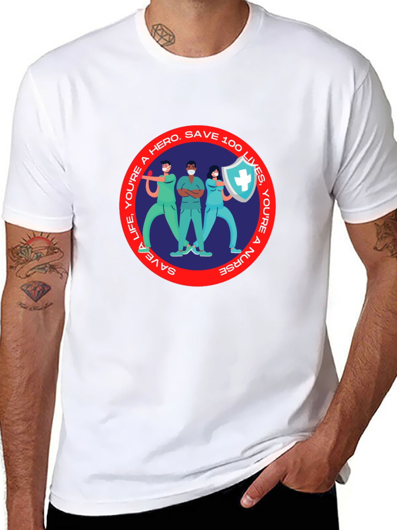 Hero Nurse T-Shirt - Save 100 Lives