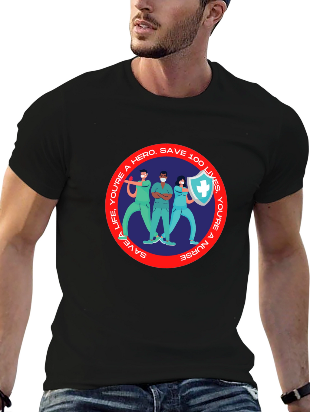 Hero Nurse T-Shirt - Save 100 Lives