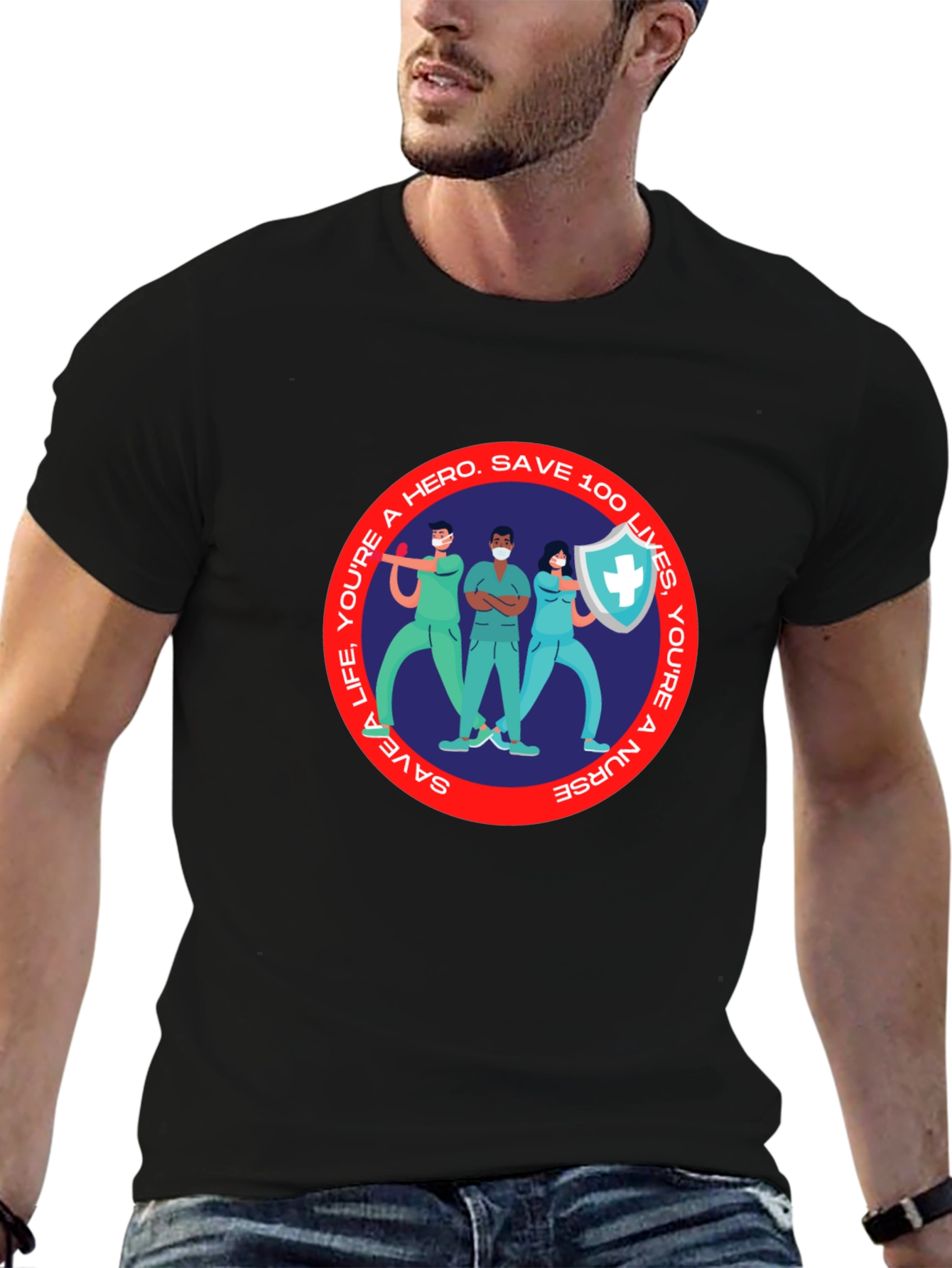Hero Nurse T-Shirt - Save 100 Lives