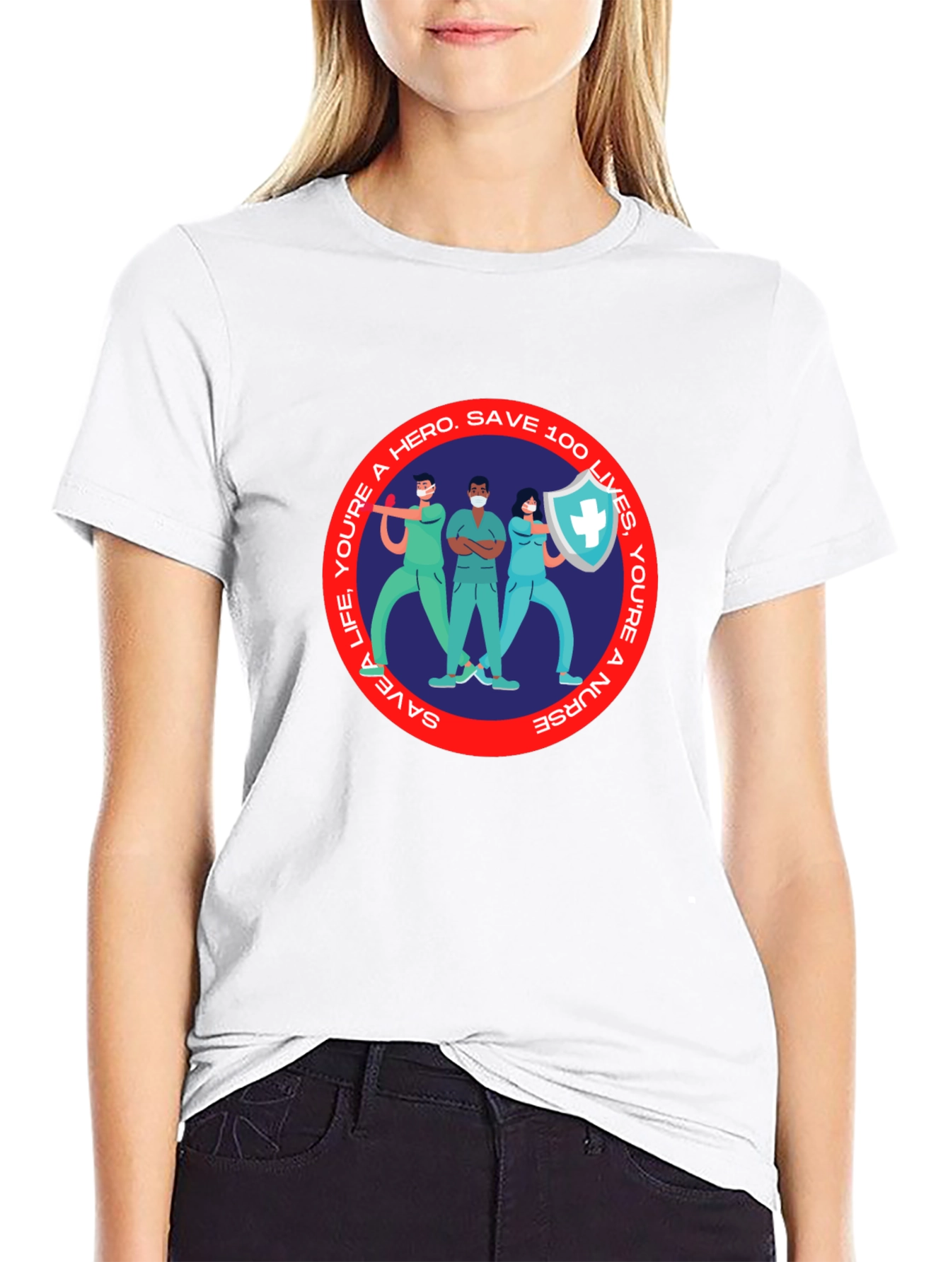 Hero Nurse T-Shirt - Save 100 Lives