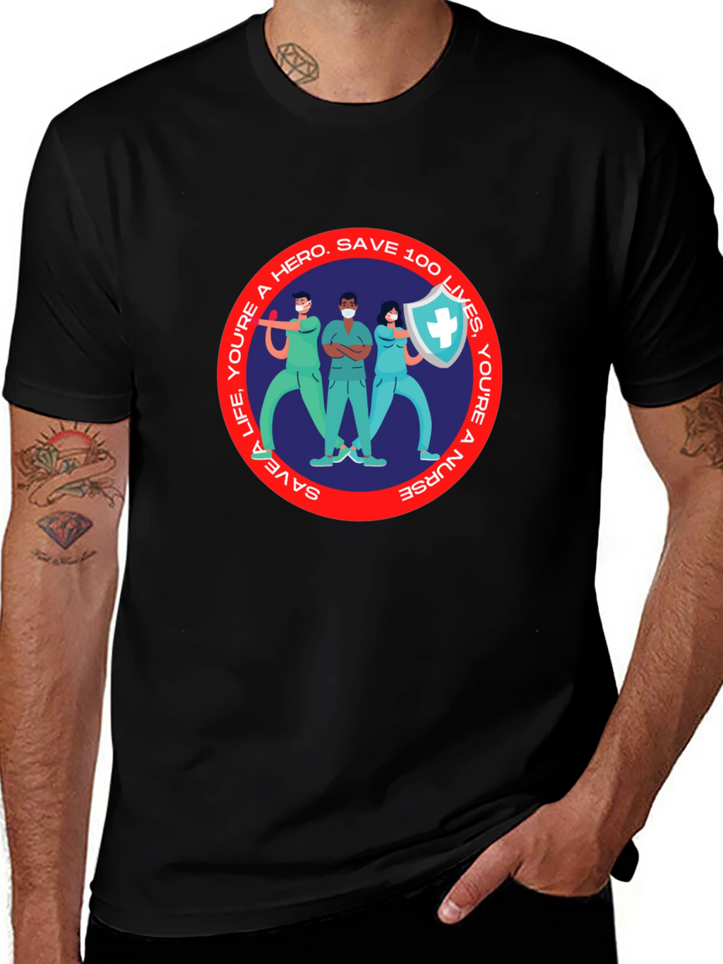 Hero Nurse T-Shirt - Save 100 Lives