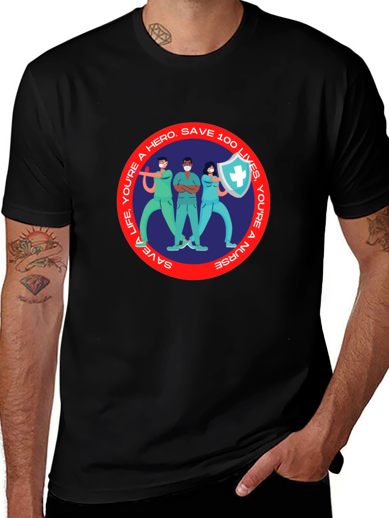 Hero Nurse T-Shirt - Save 100 Lives