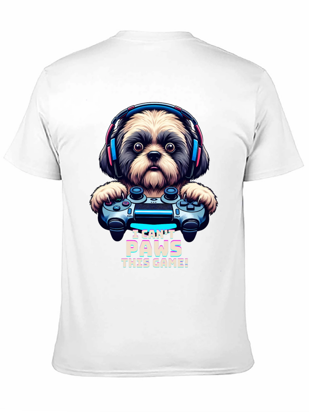 I Cant Paws This Game! Dog Gamer T-Shirt