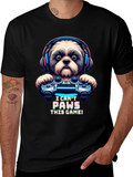 I Cant Paws This Game! Dog Gamer T-Shirt