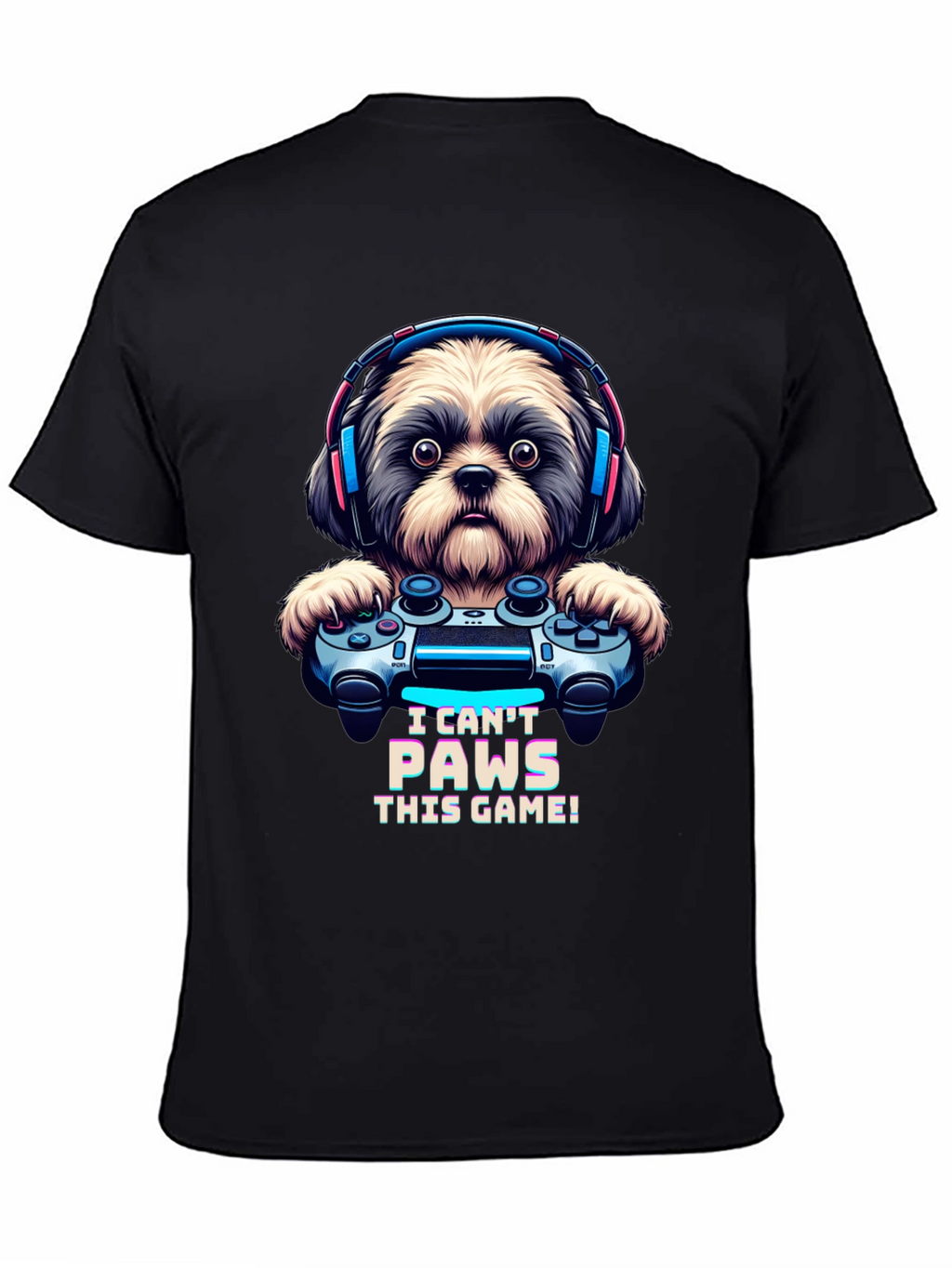 I Cant Paws This Game! Dog Gamer T-Shirt