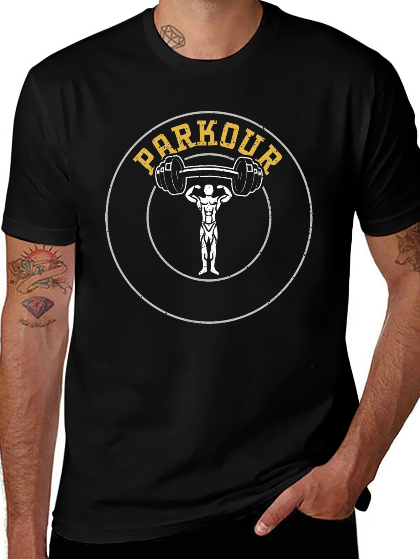 Parkour Weightlifting Design T-Shirt