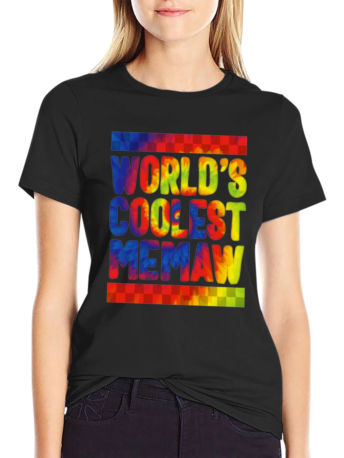 Worlds Coolest Memaw Tie-Dye Graphic T-Shirt