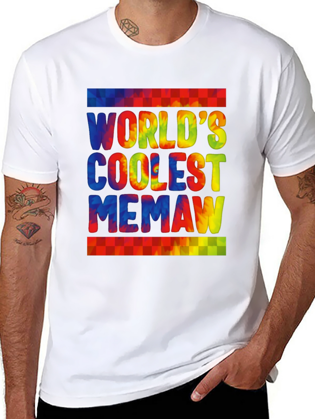 Worlds Coolest Memaw Tie-Dye Graphic T-Shirt