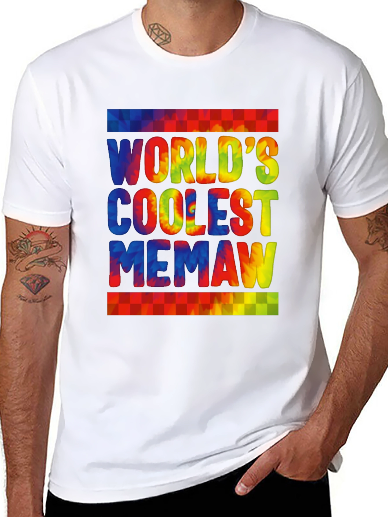 Worlds Coolest Memaw Tie-Dye Graphic T-Shirt