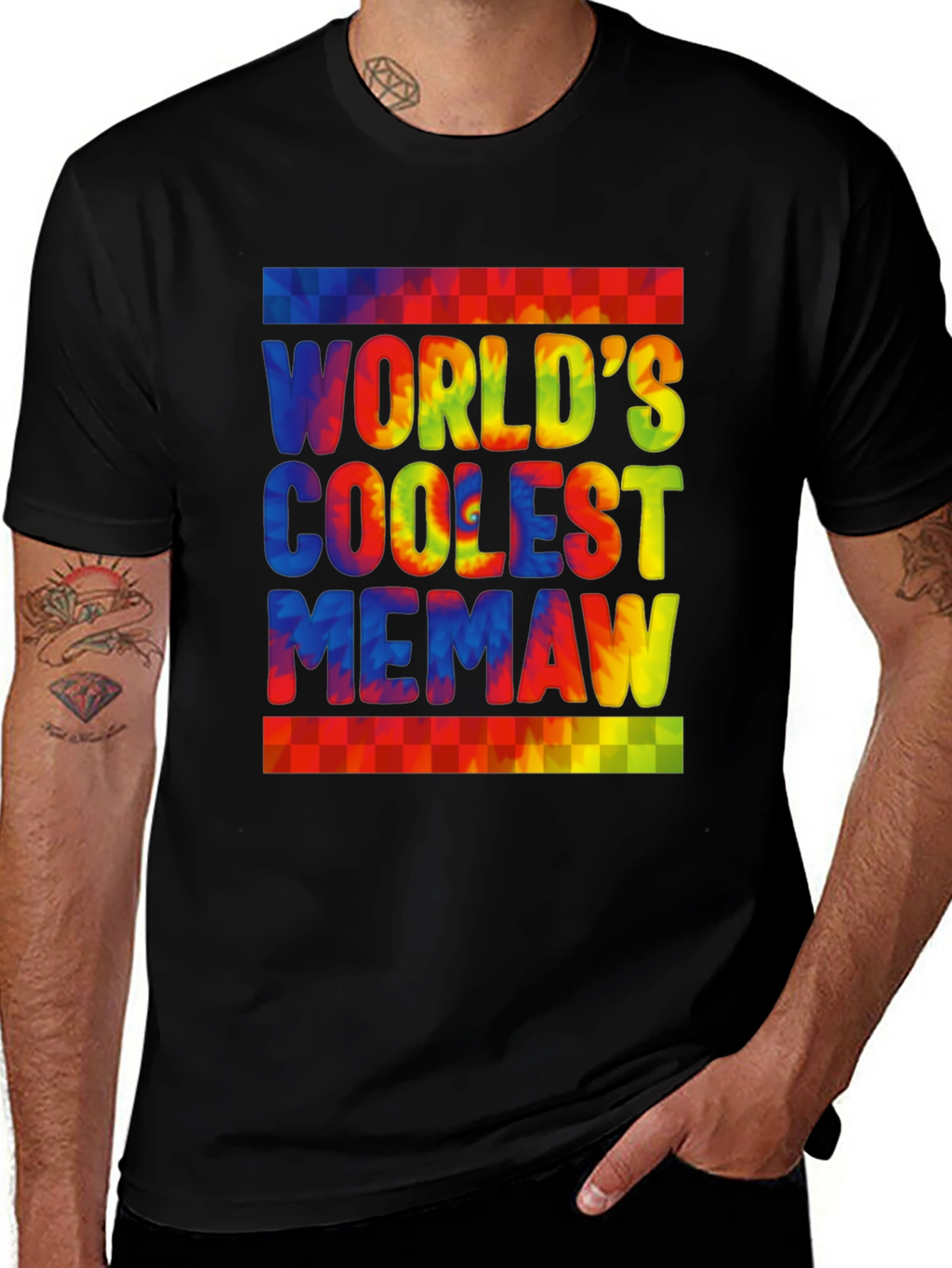 Worlds Coolest Memaw Tie-Dye Graphic T-Shirt