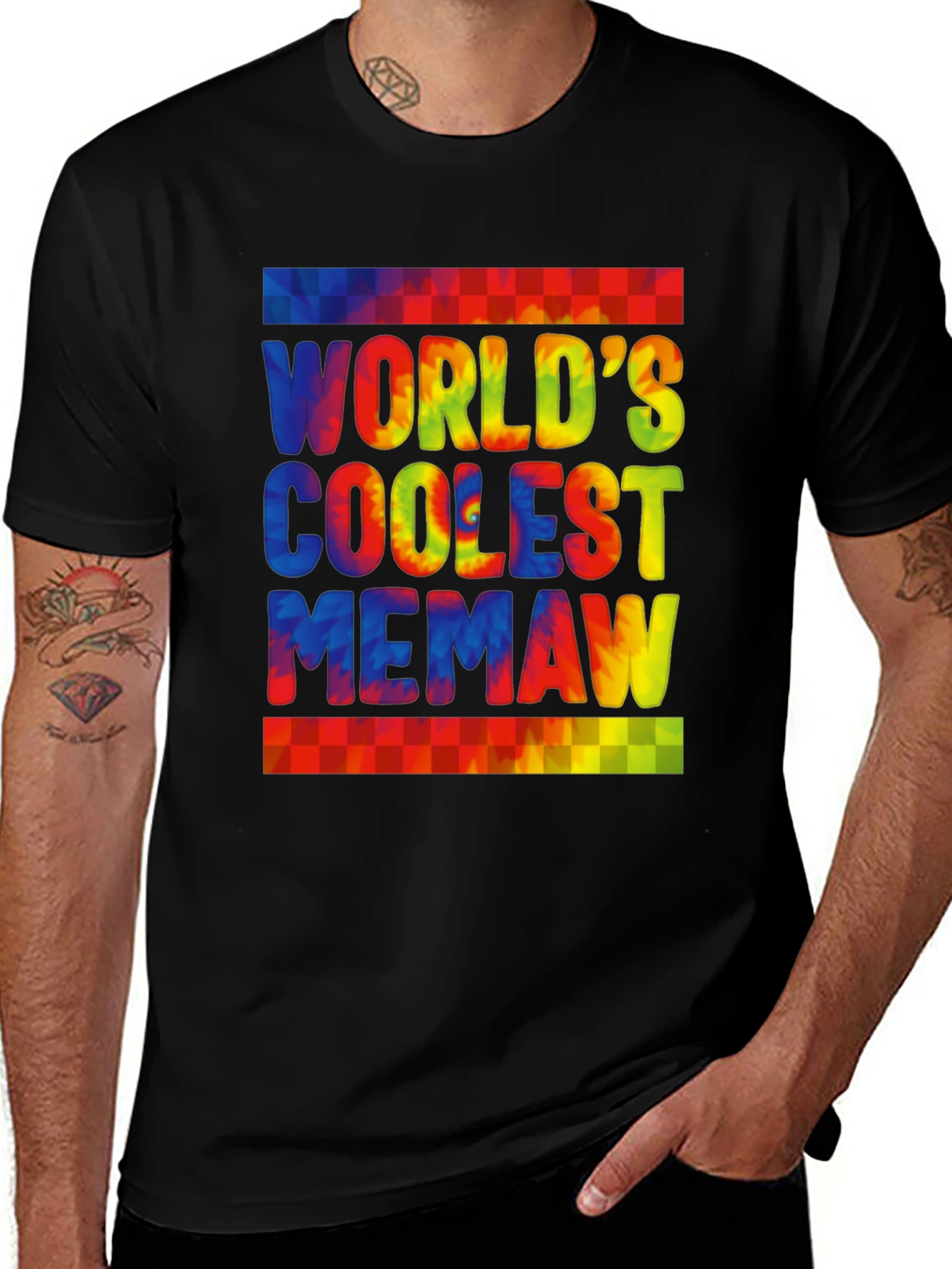 Worlds Coolest Memaw Tie-Dye Graphic T-Shirt