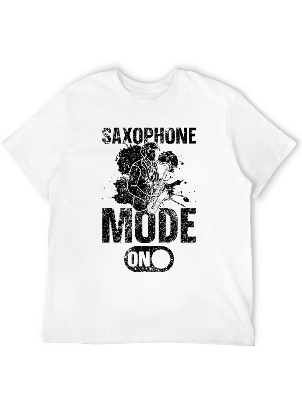 Saxophone Mode On Black Graphic T-Shirt