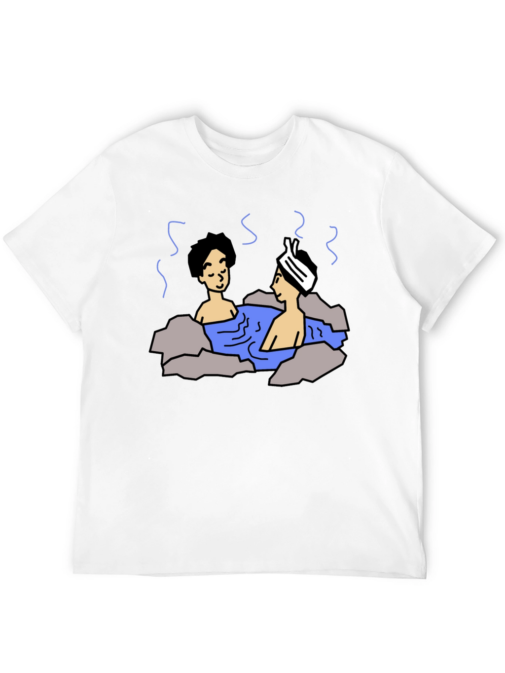 Cartoon Hot Spring Bathing T-Shirt