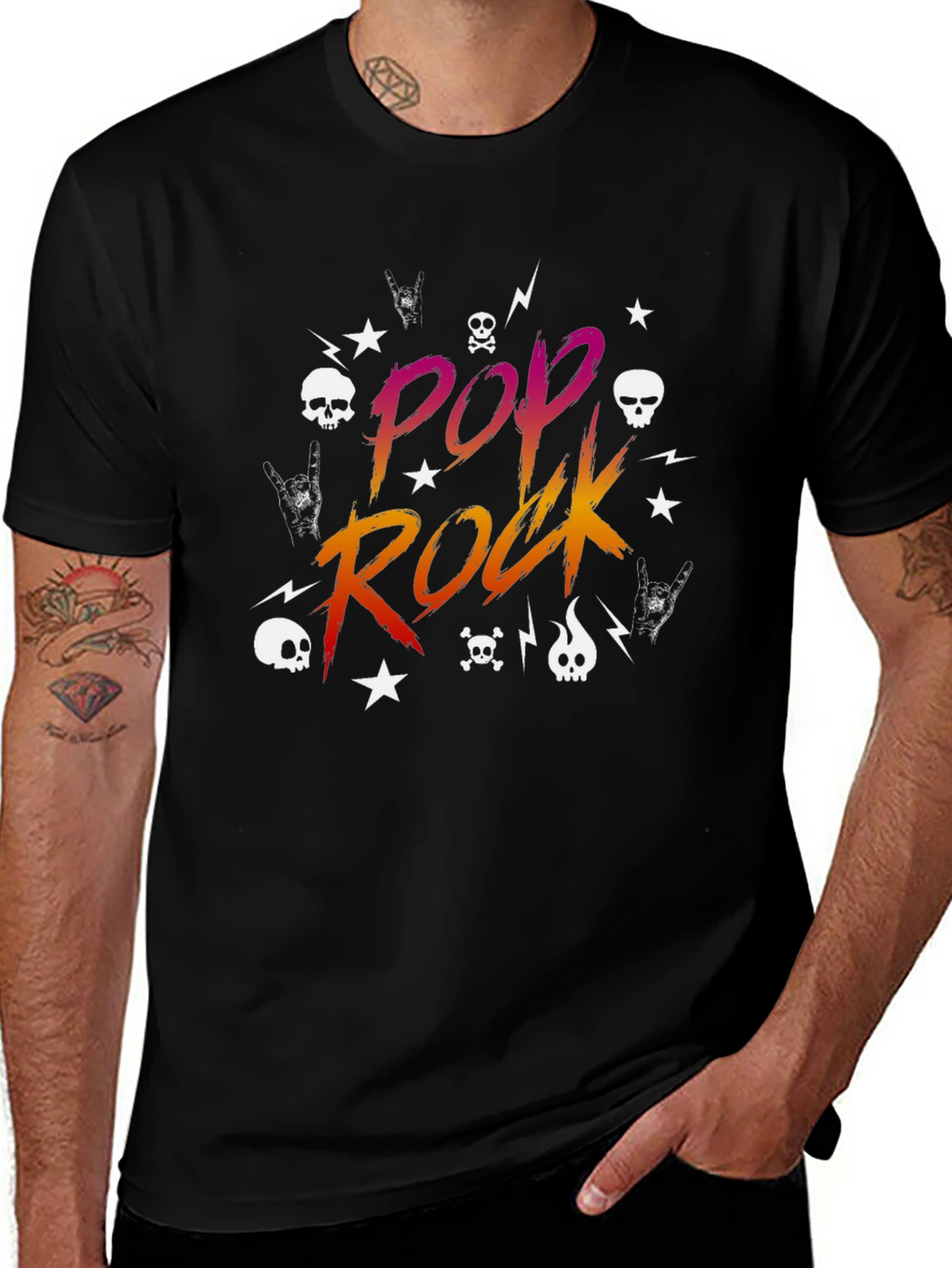 Pop Rock Graphic Tee - Black T-Shirt