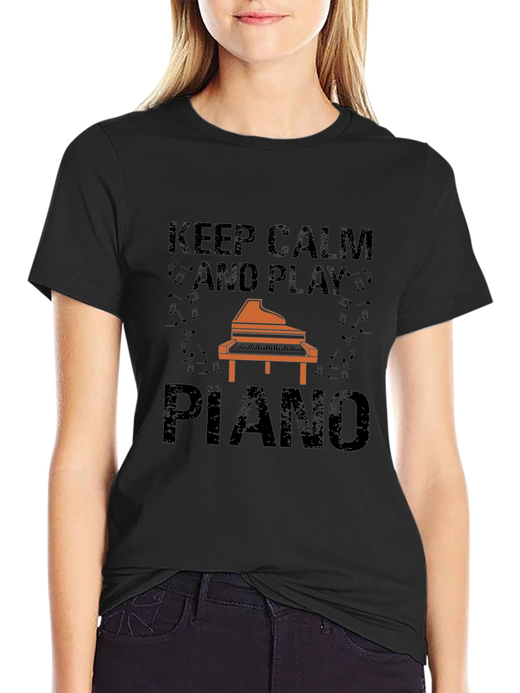Keep Calm and Play Piano Graphic Tee