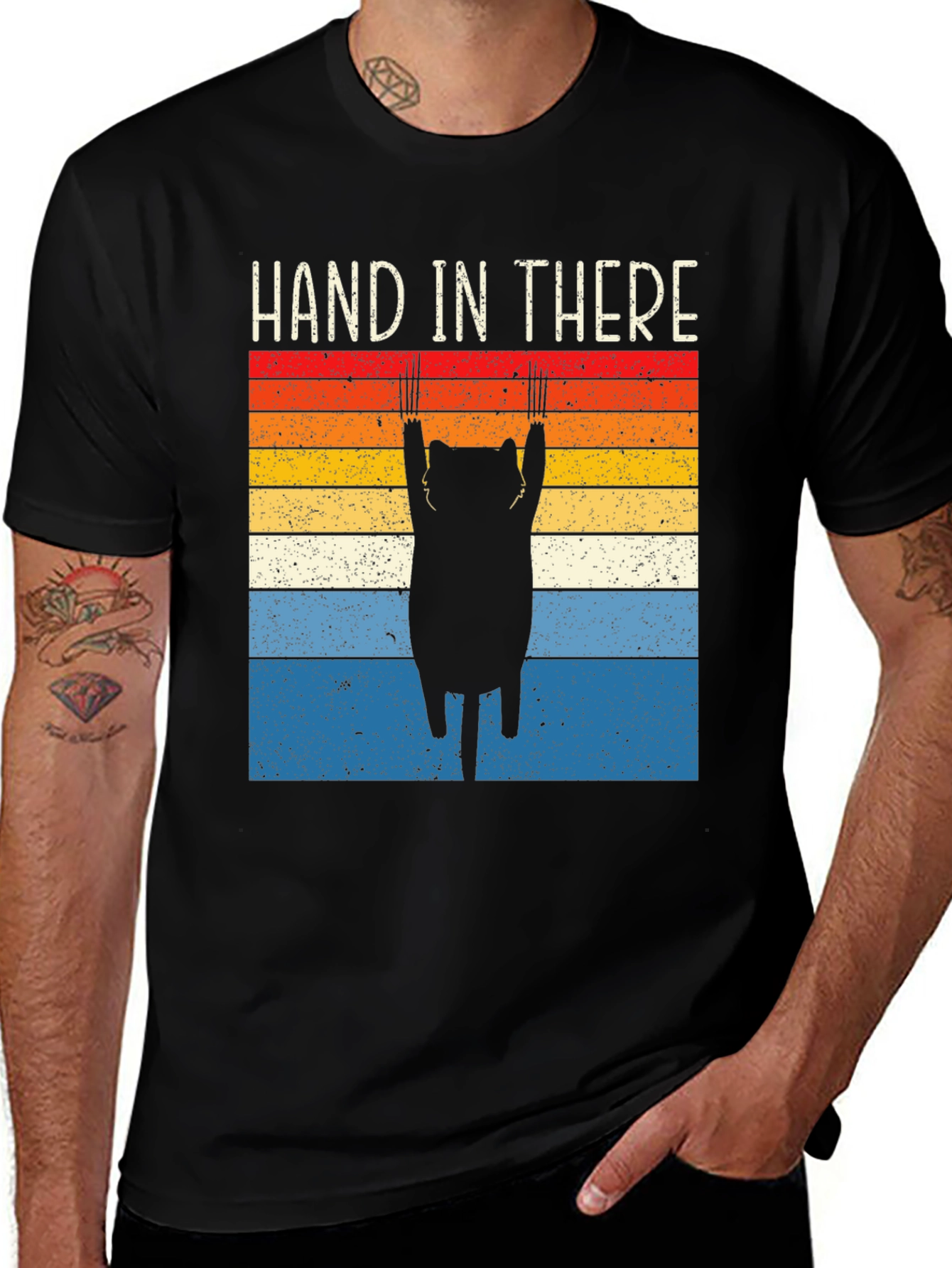 Hand In There Cat Graphic T-Shirt