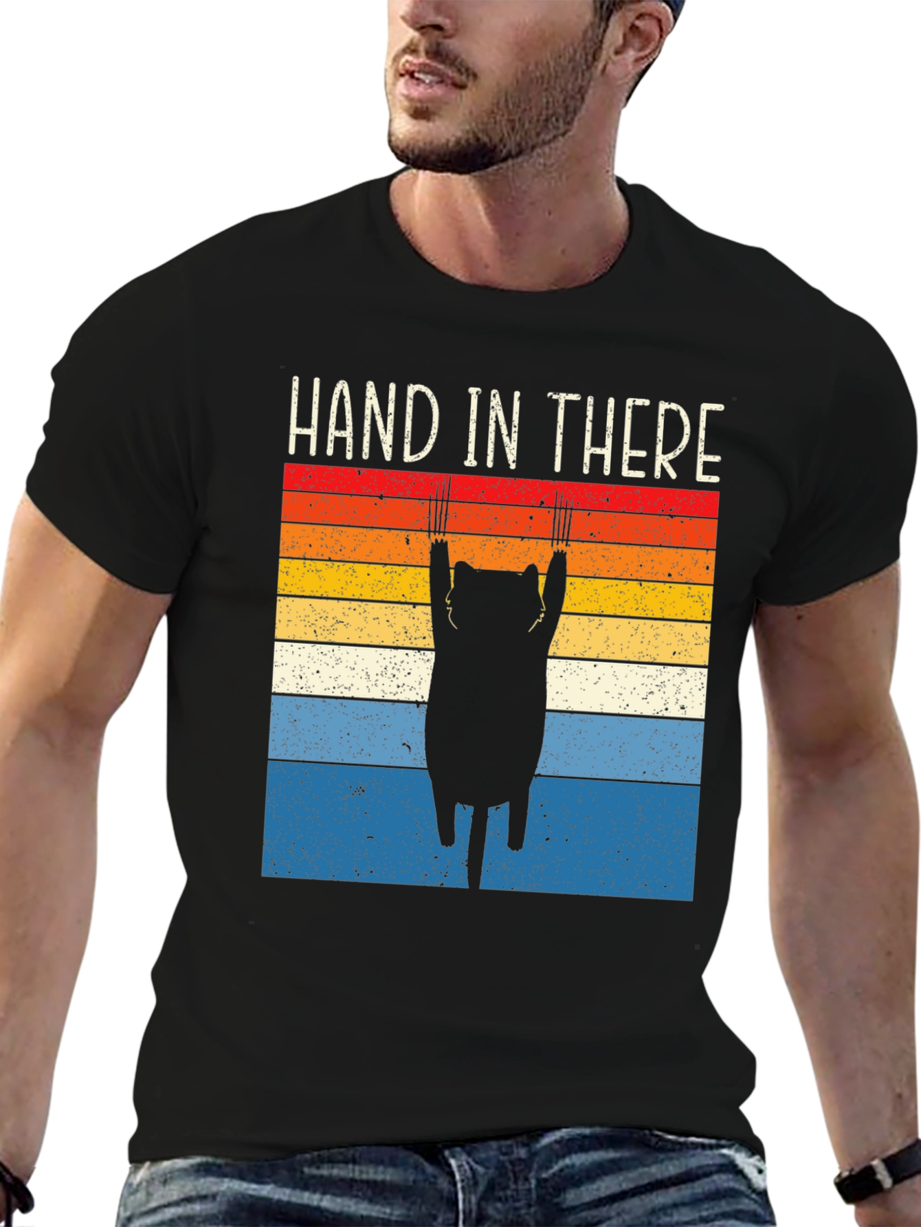 Hand In There Cat Graphic T-Shirt