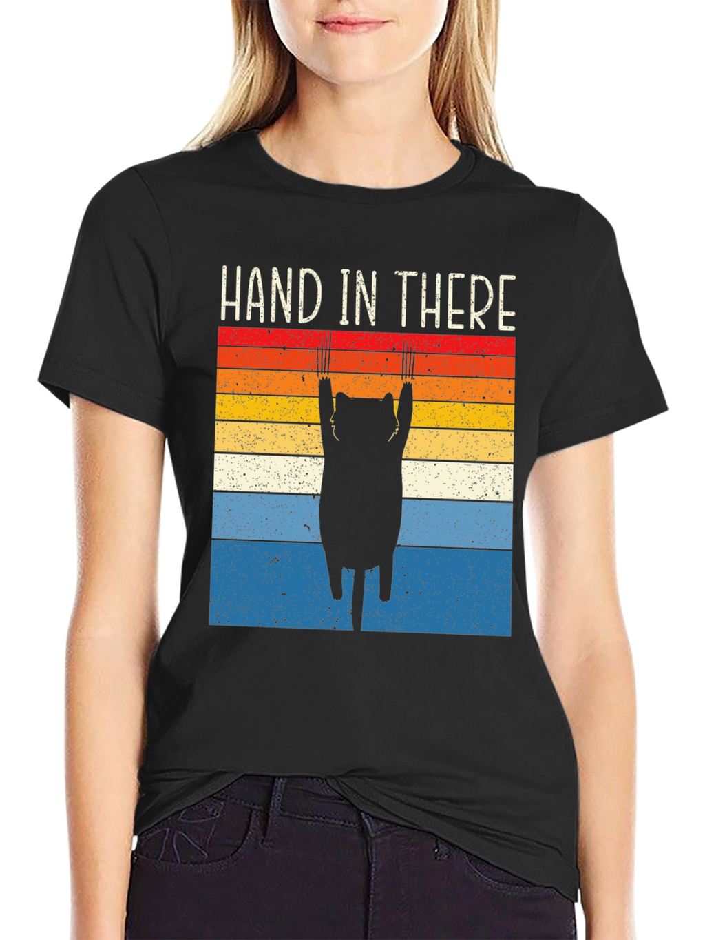 Hand In There Cat Graphic T-Shirt