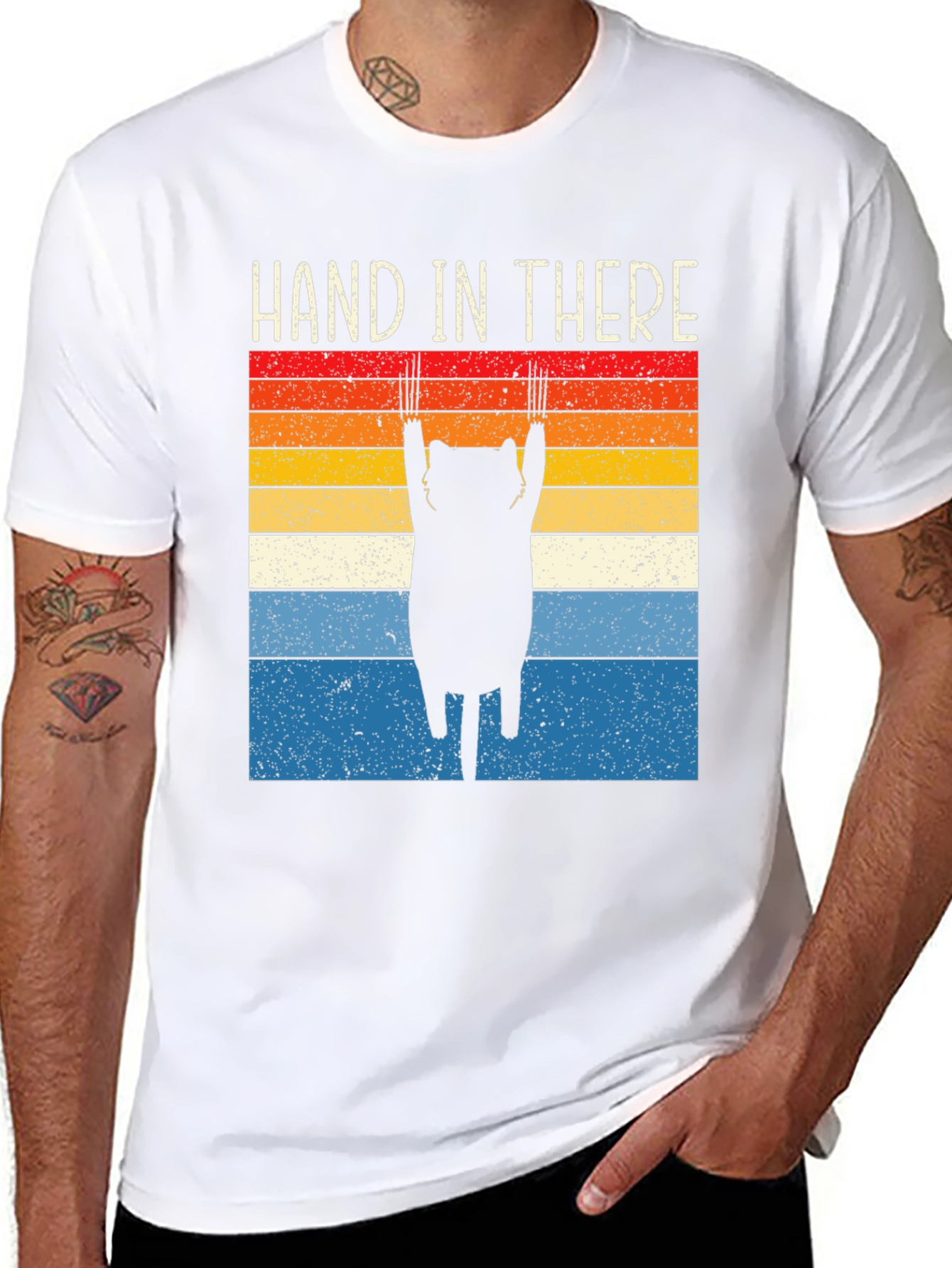 Hand In There Cat Graphic T-Shirt