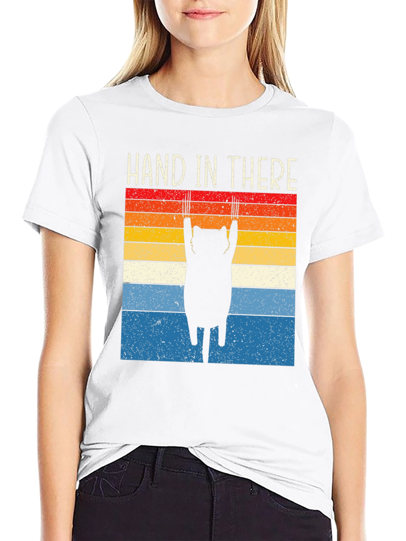 Hand In There Cat Graphic T-Shirt