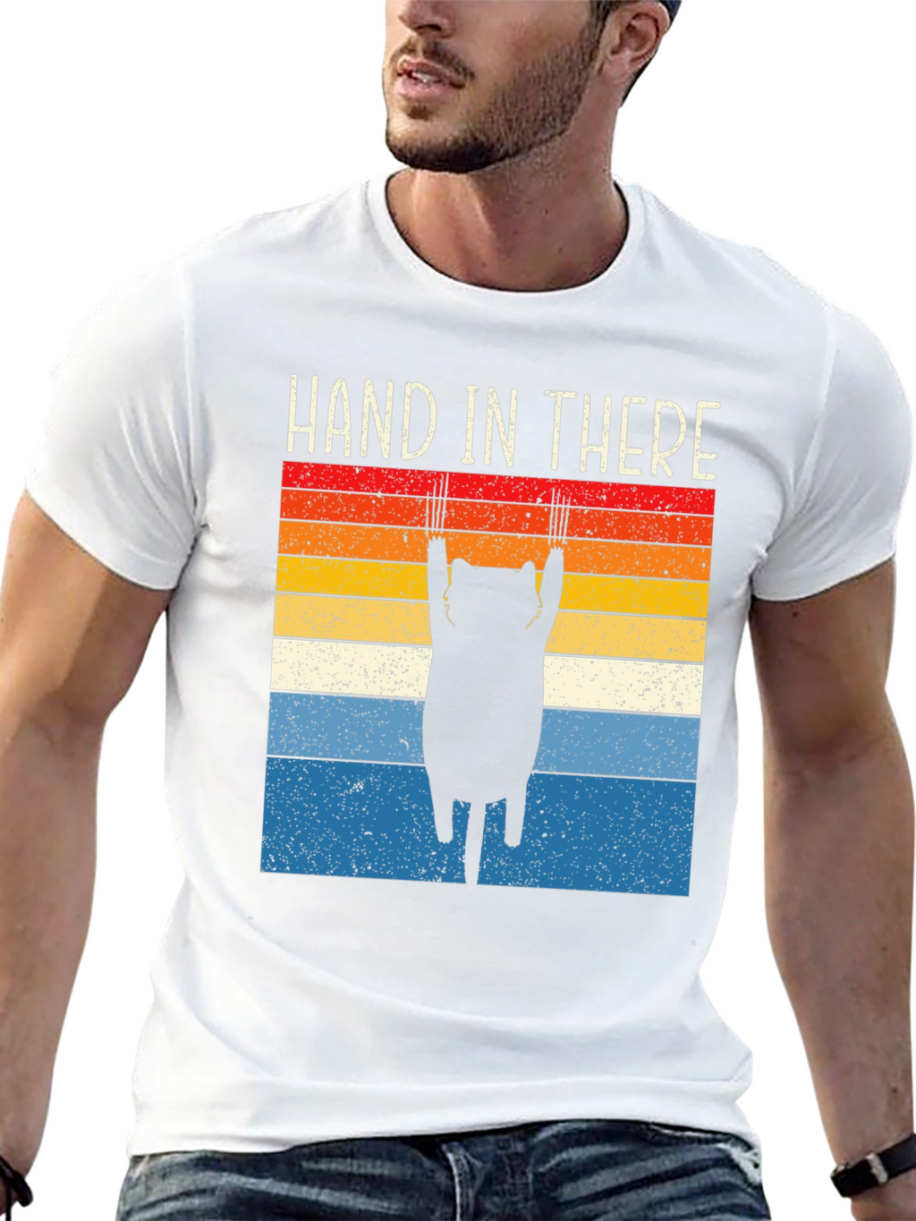 Hand In There Cat Graphic T-Shirt