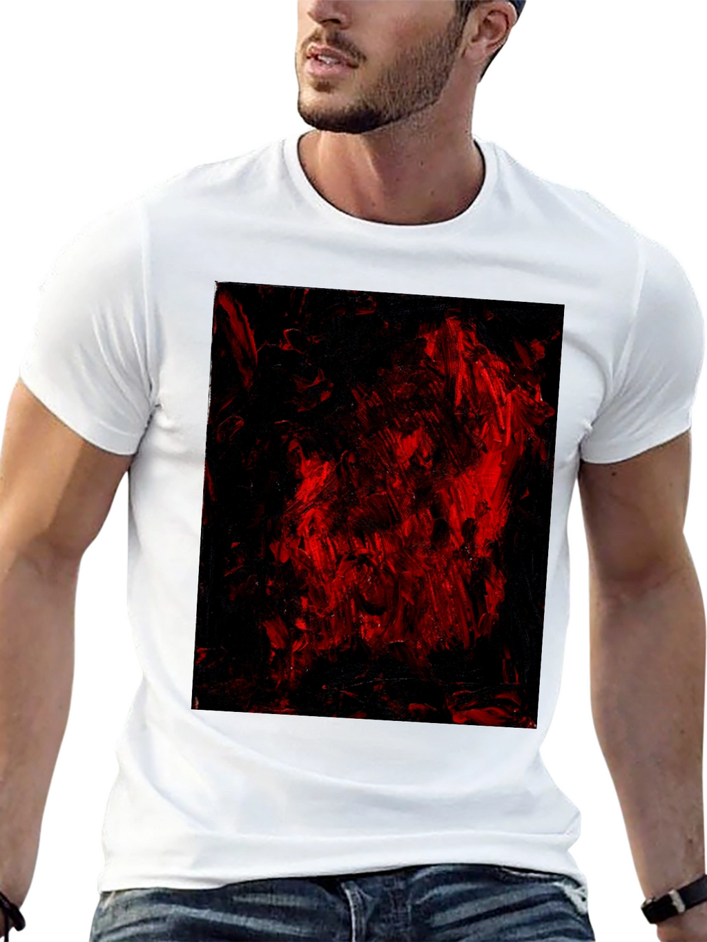 Abstract Red & Black Graphic Tee