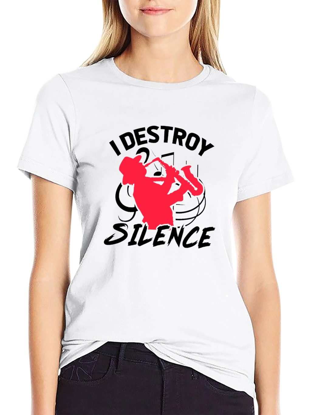 I Destroy Silence Saxophone Graphic T-Shirt