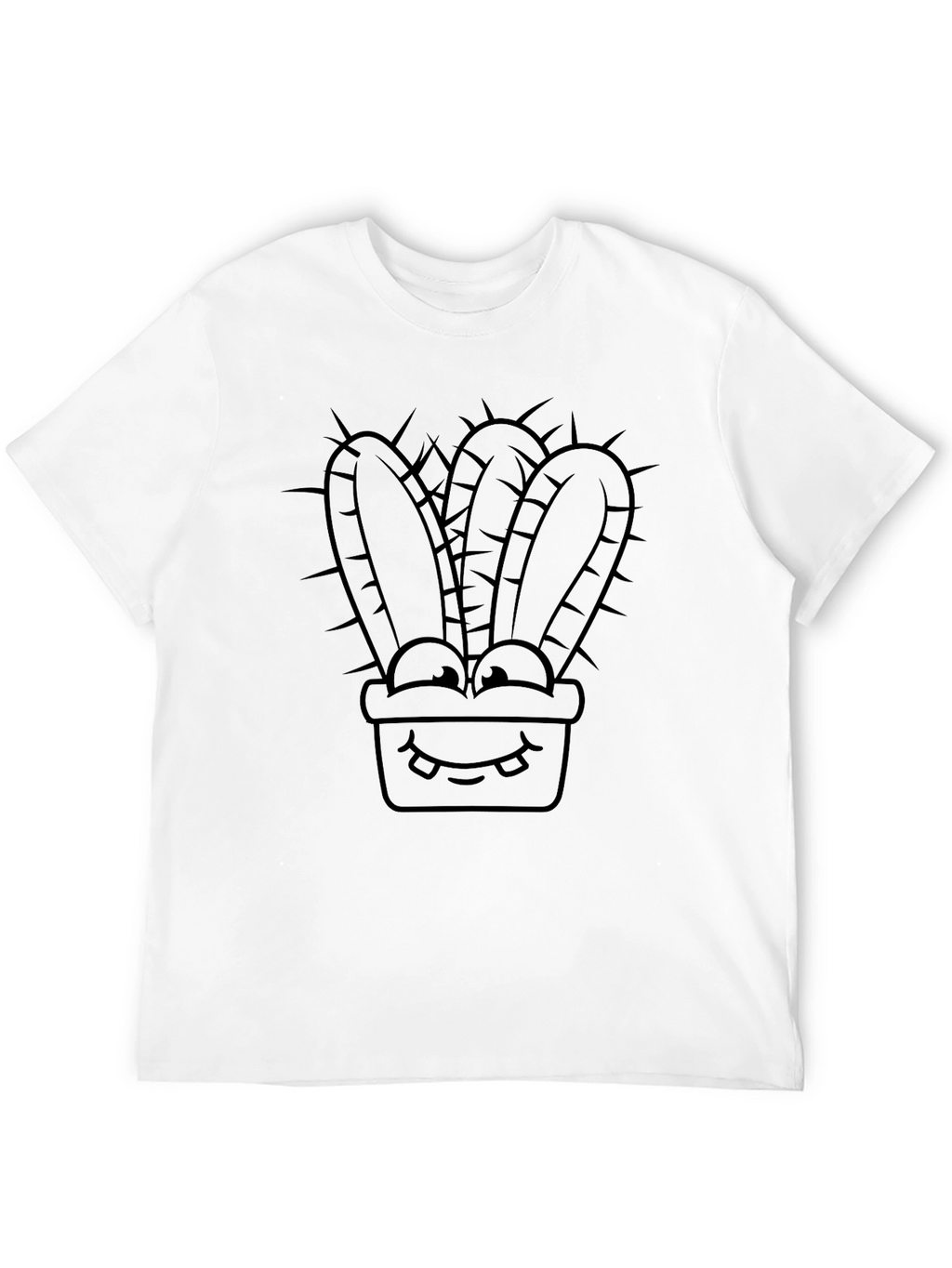Cartoon Cactus T-Shirt - Black Graphic Tee